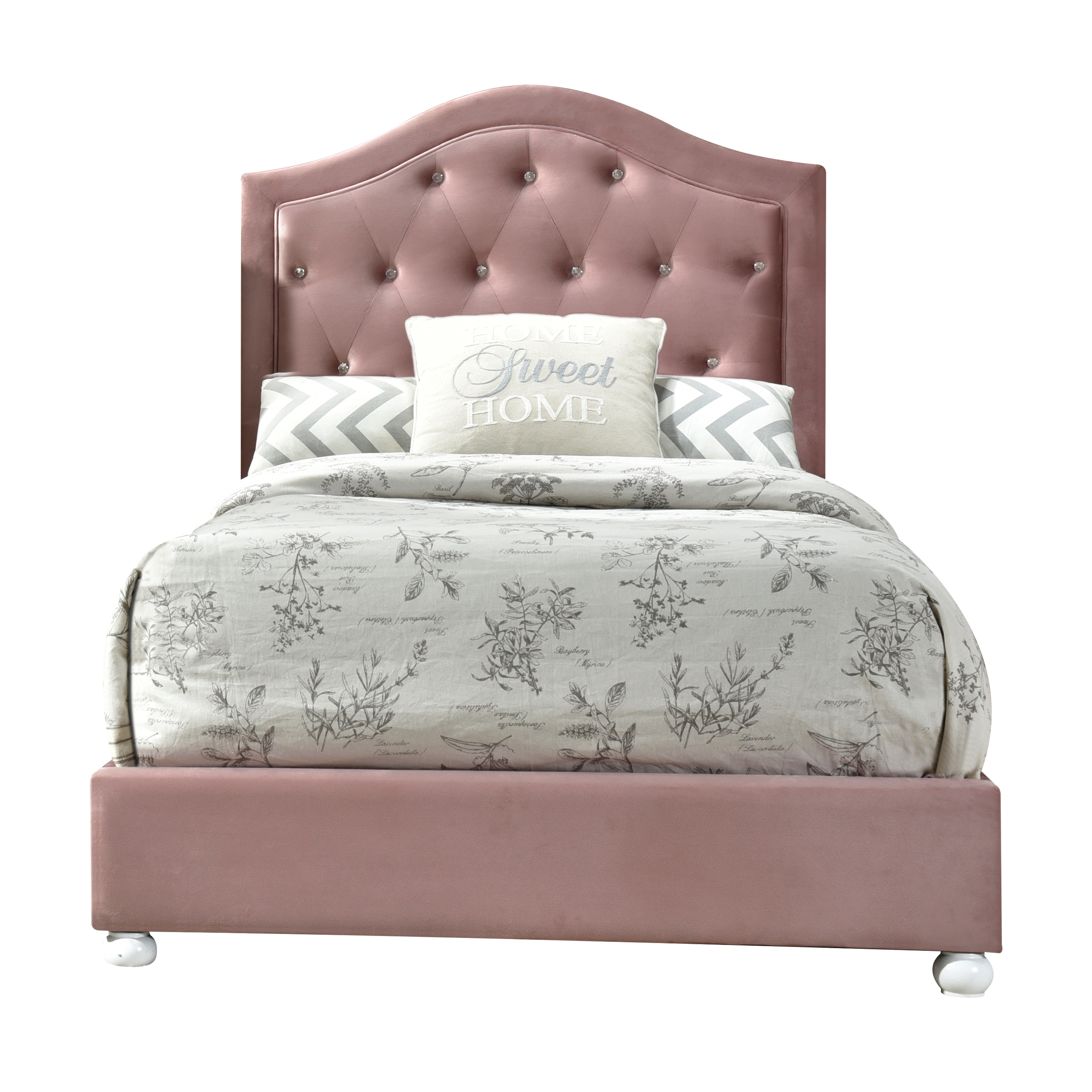 ACME Reggie Twin Bed, Pink Fabric 30820T