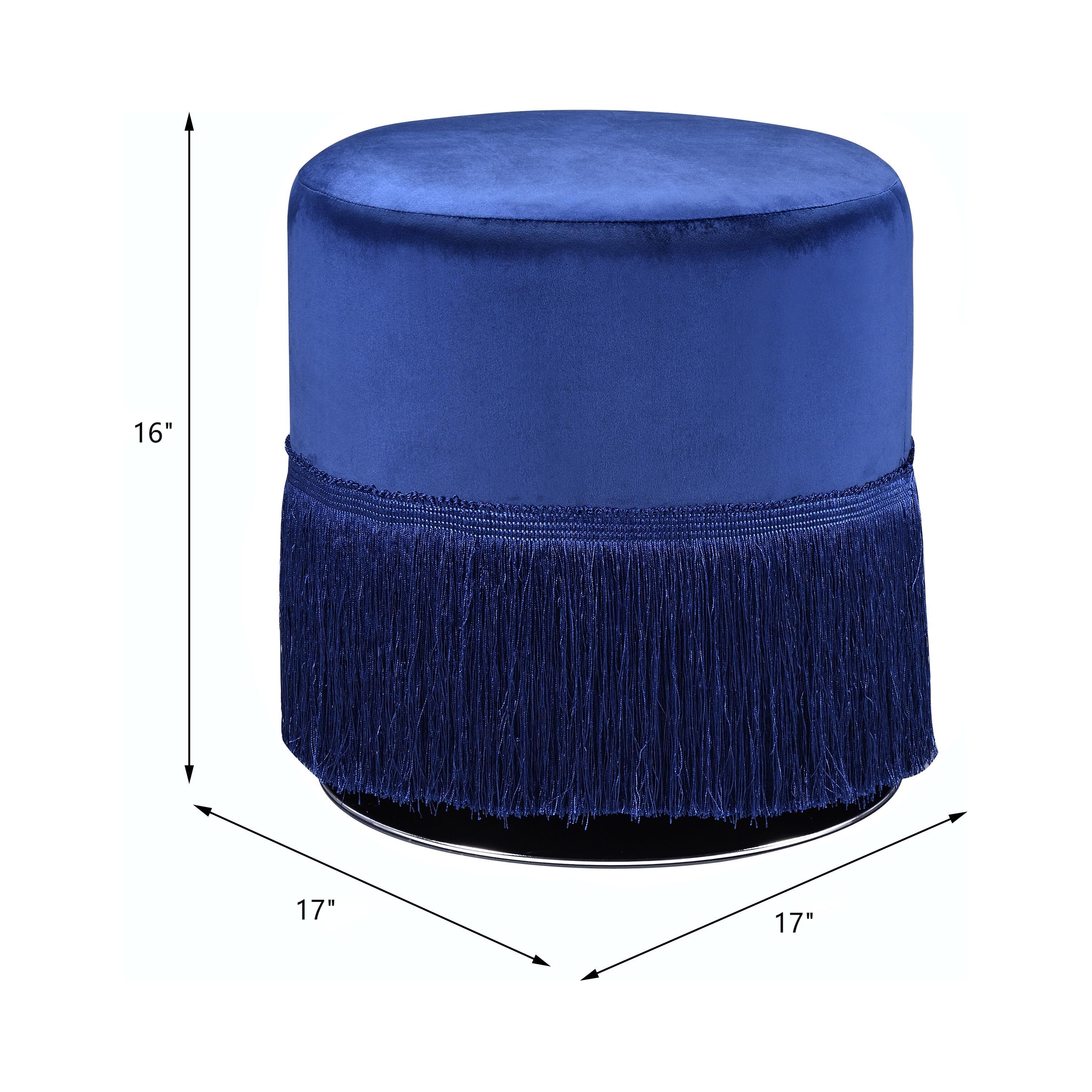 ACME Clivia Ottoman, Midnight Blue Velvet 96466