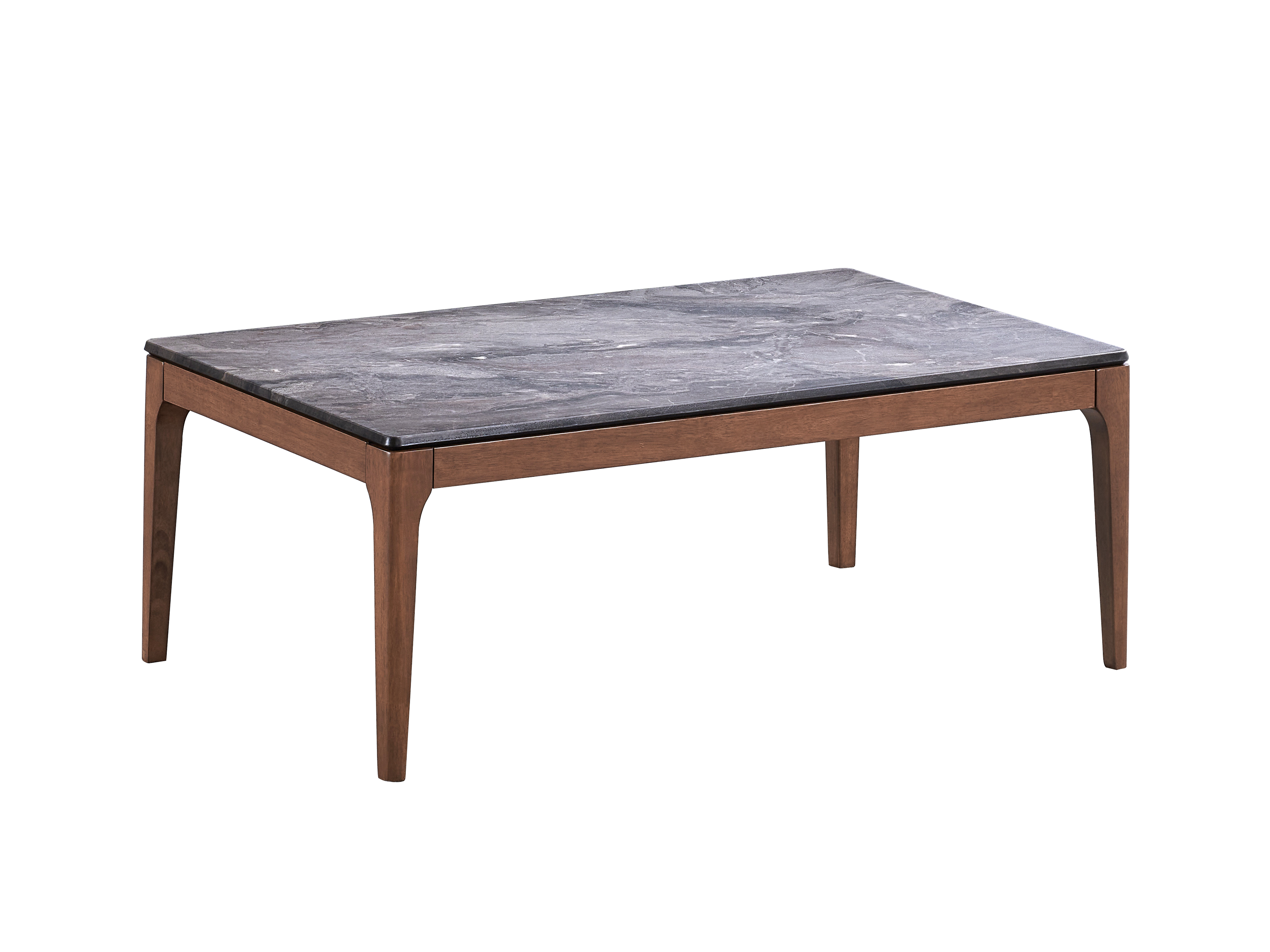 ACME Bevis Coffee Table, Engineered Stone & Walnut Finish LV02645