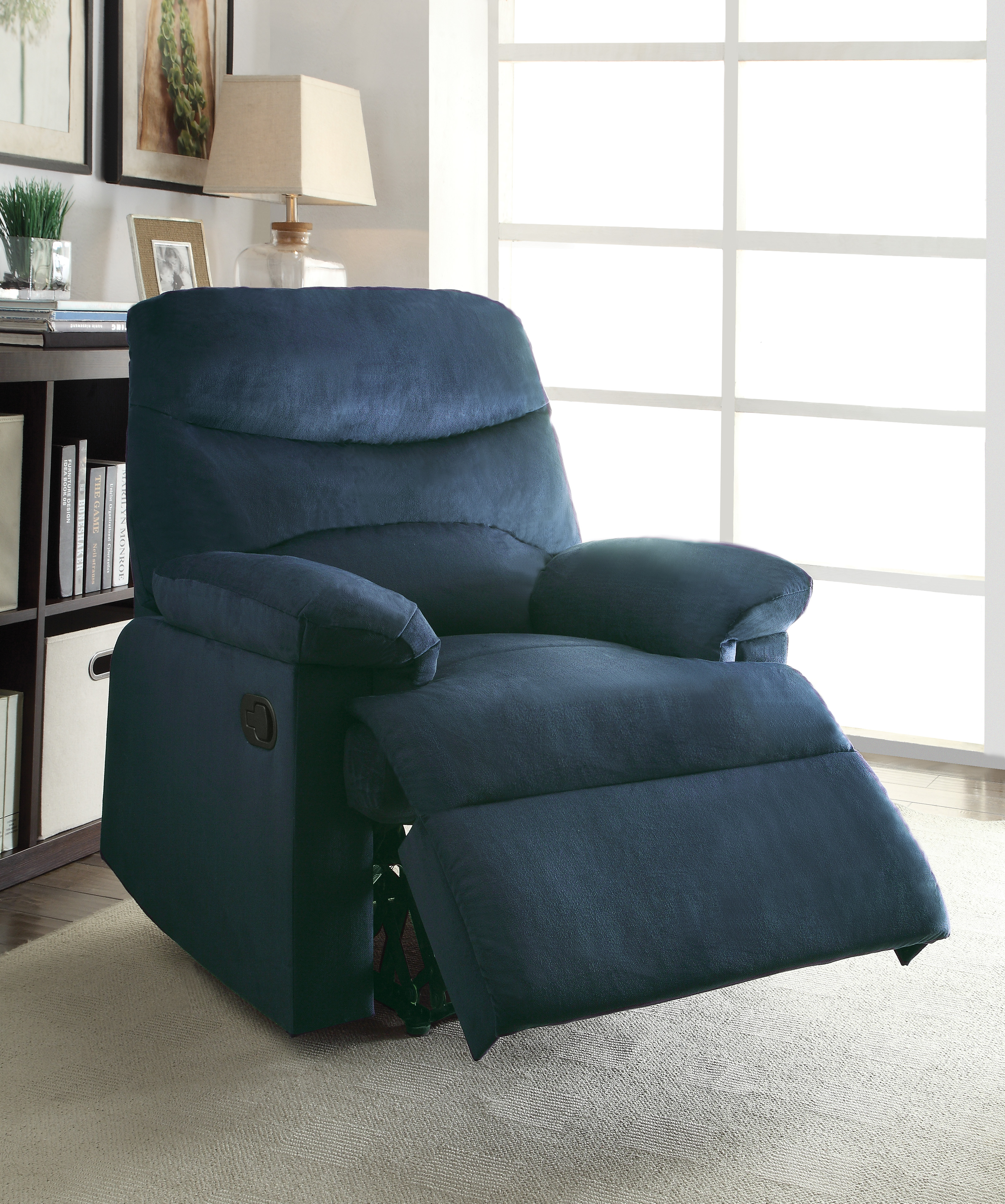 ACME Arcadia Recliner (Motion) in Blue Woven Fabric 00700