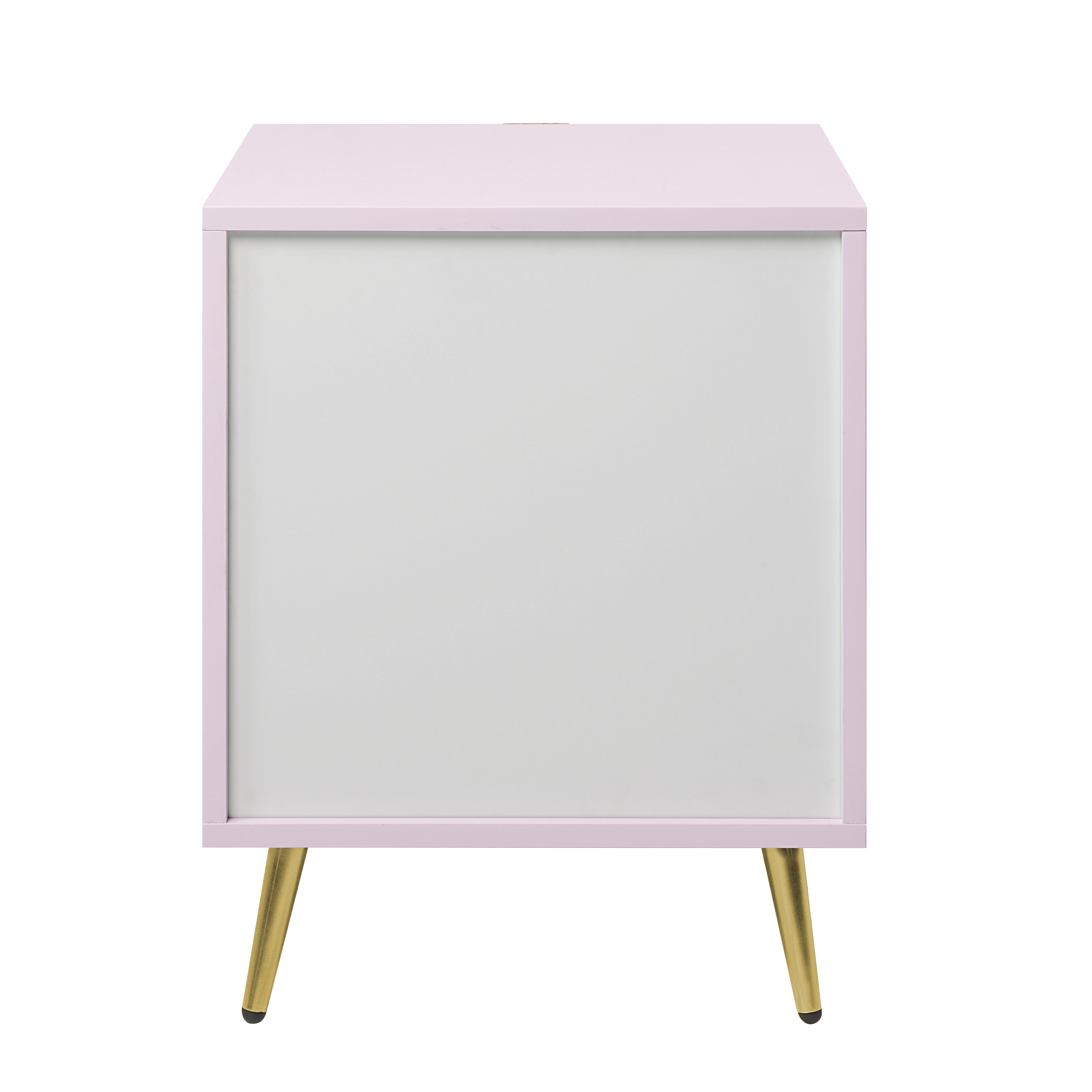 ACME Gaines Nightstand, Pink High Gloss Finish BD02663