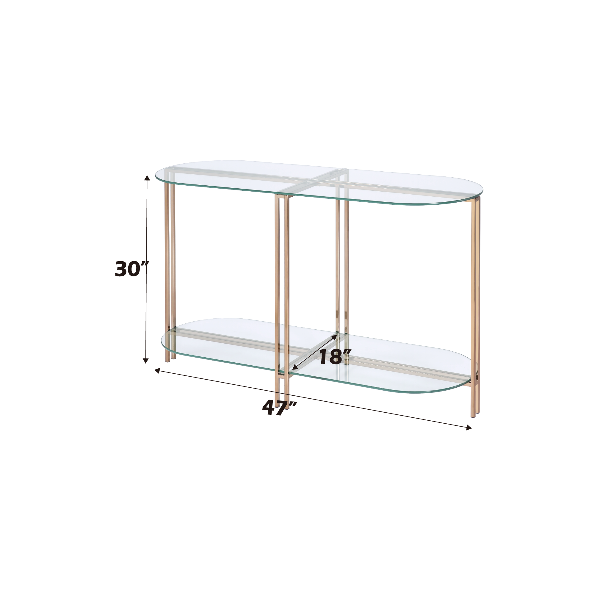 ACME Veises Sofa Table, Champagne 82999