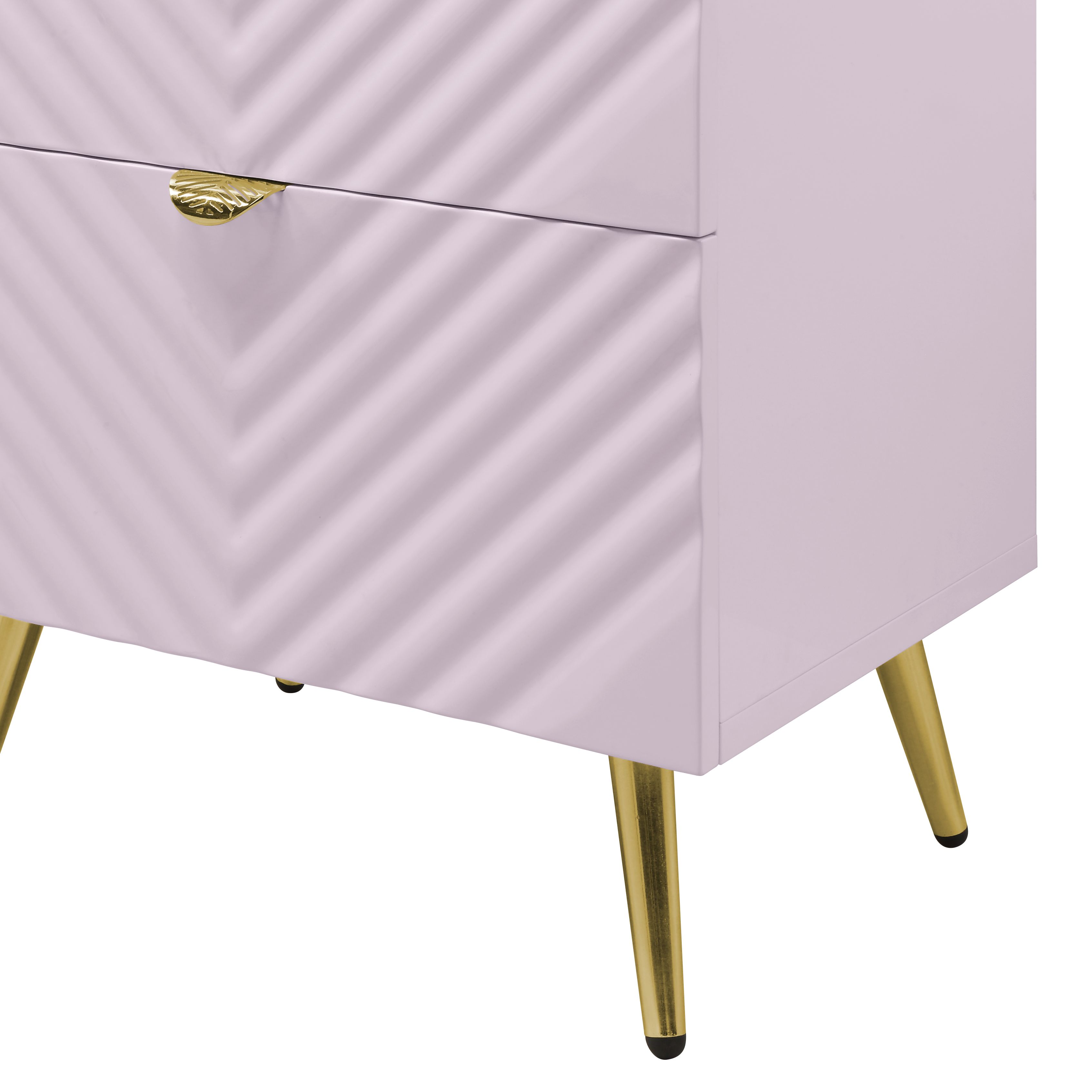 ACME Gaines Nightstand, Pink High Gloss Finish BD02663