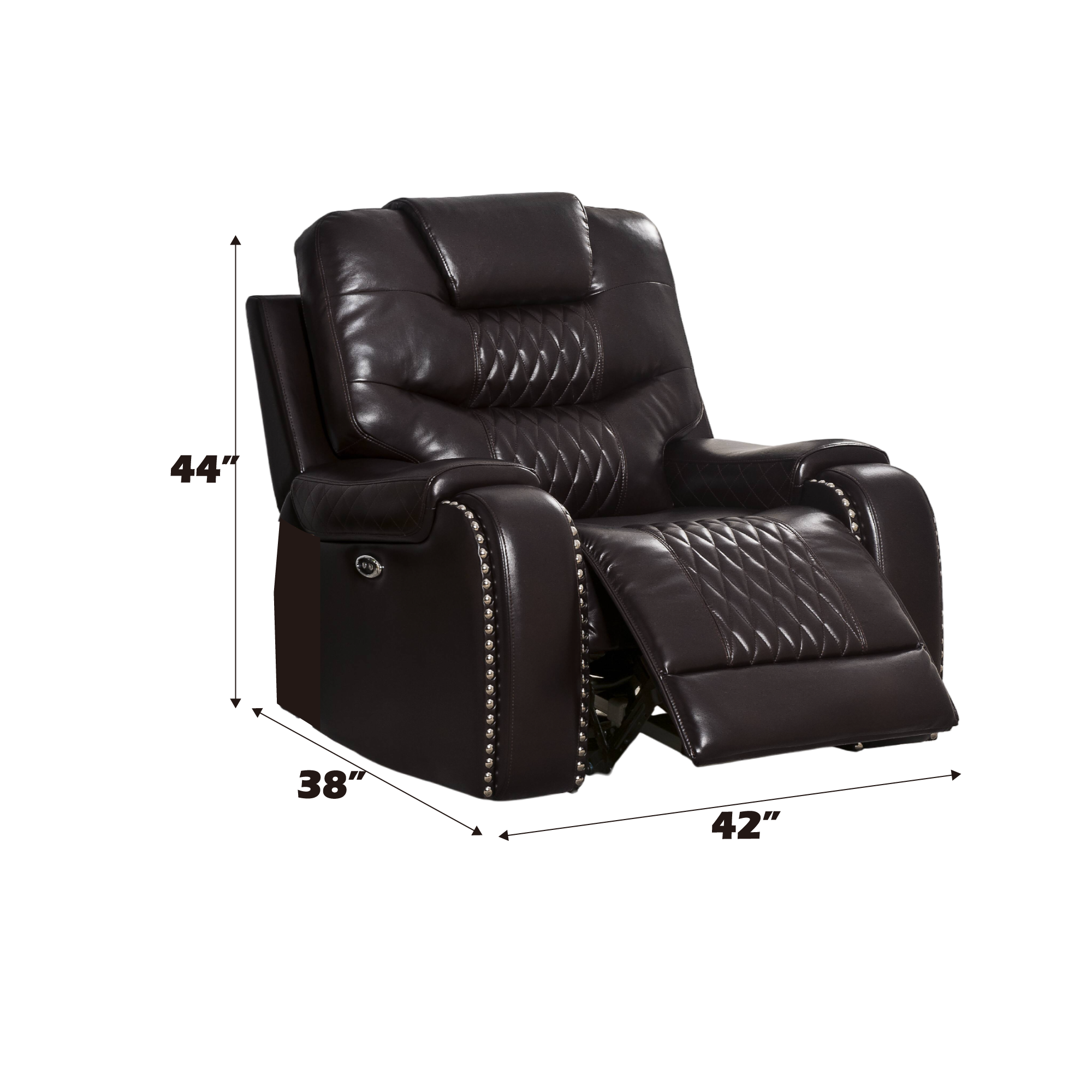 ACME Braylon Recliner (Power Motion), Brown PU 55418