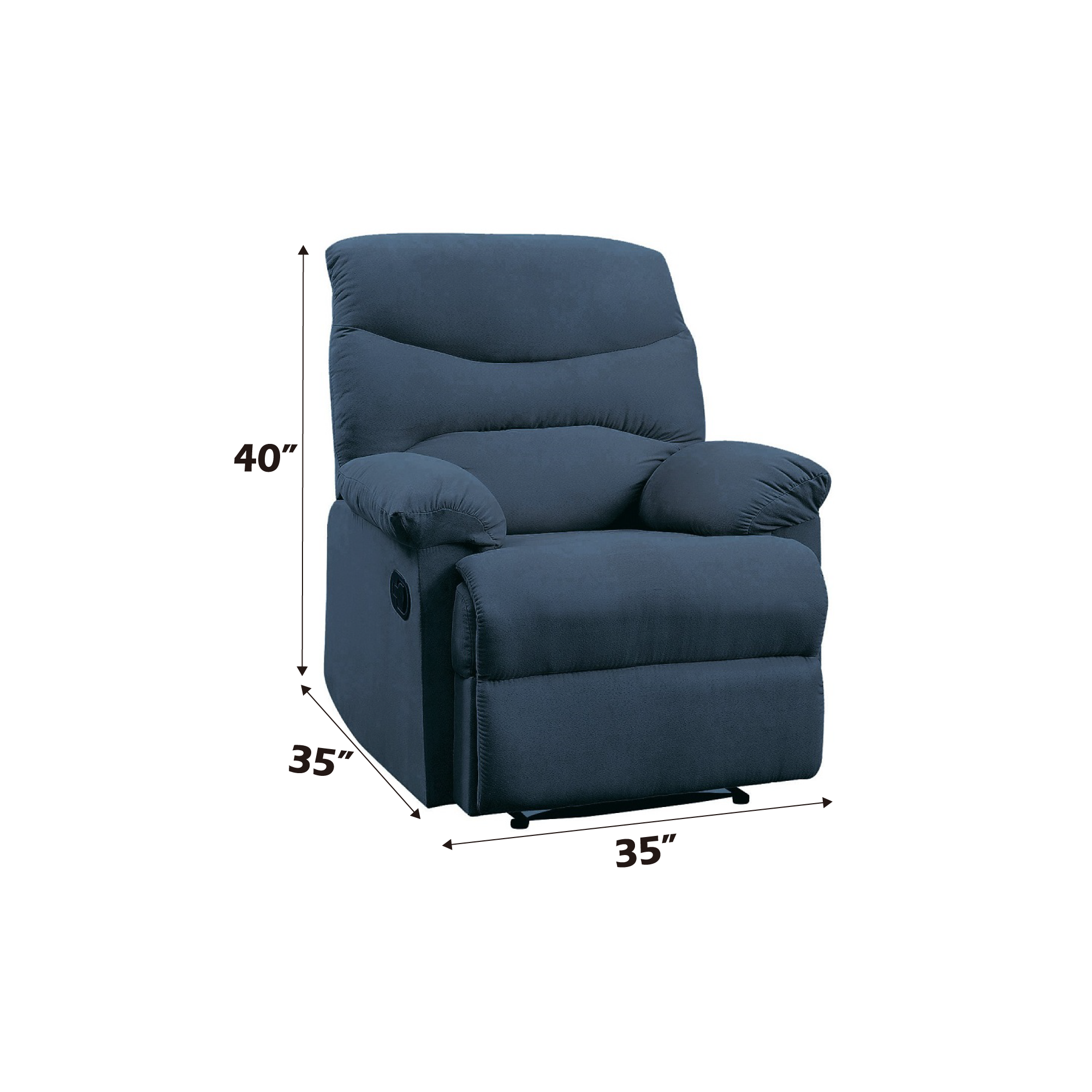 ACME Arcadia Recliner (Motion) in Blue Woven Fabric 00700