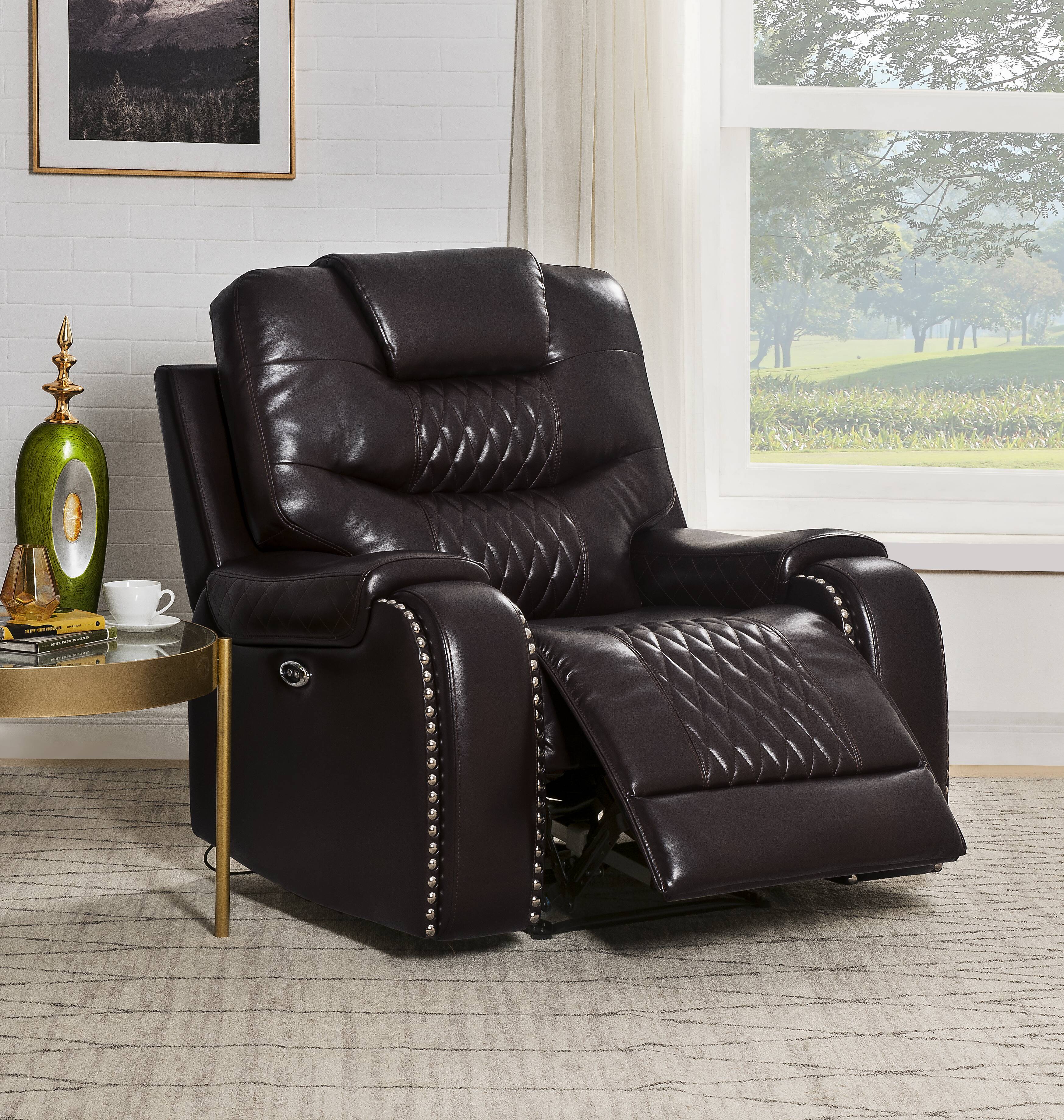 ACME Braylon Recliner (Power Motion), Brown PU 55418