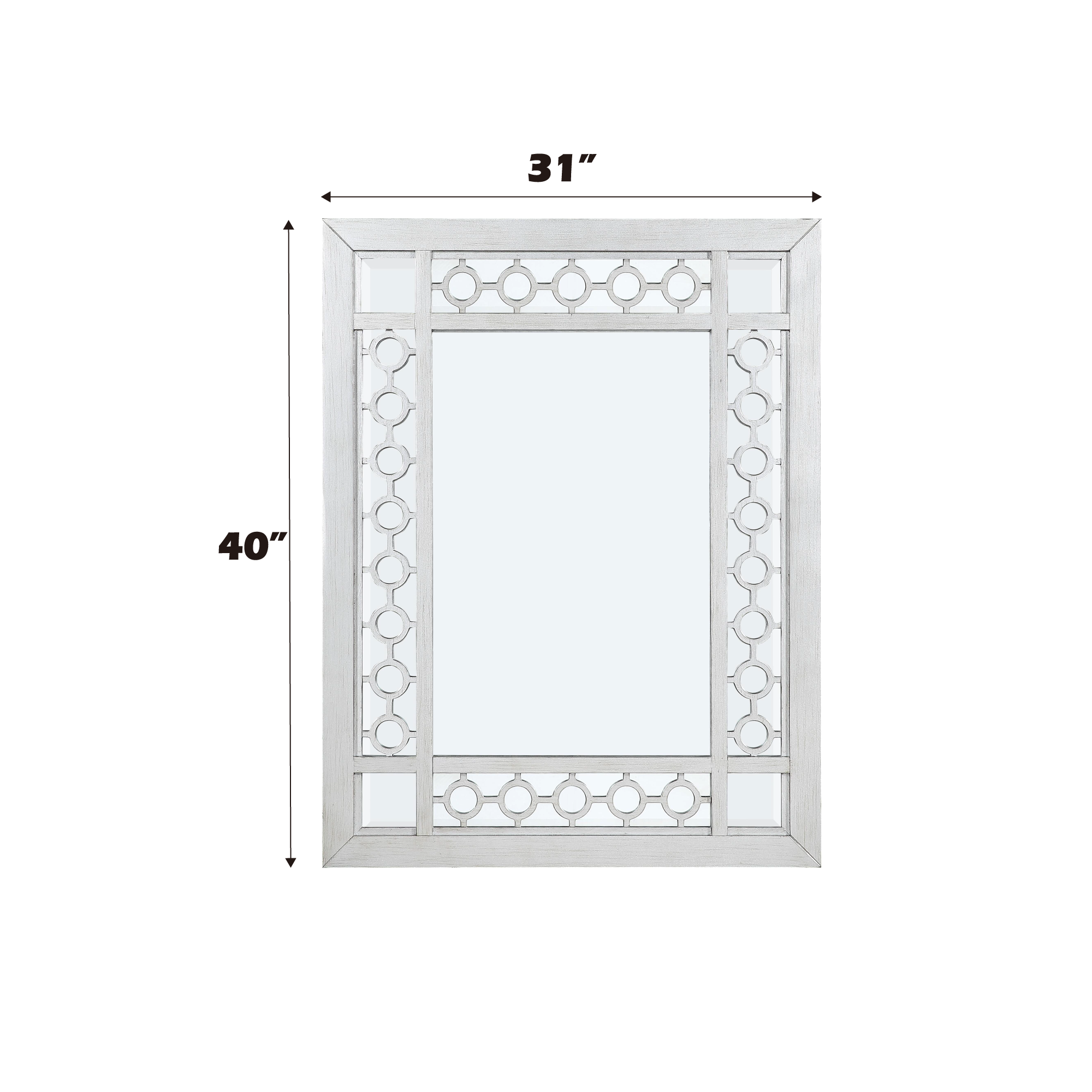 ACME Varian Mirror, Mirrored & Antique Platinum 66158