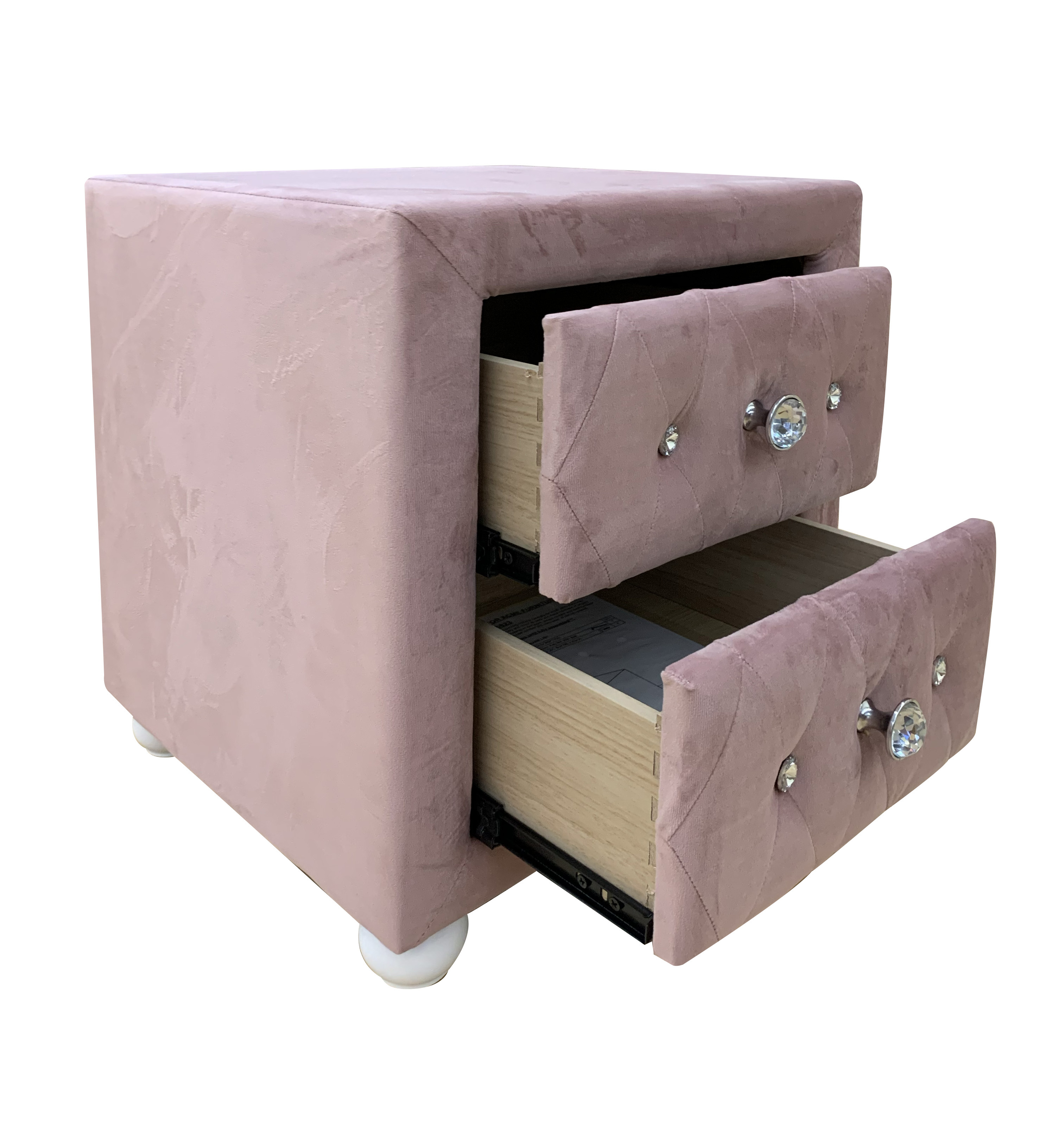 ACME Reggie Nightstand, Pink Fabric 30823