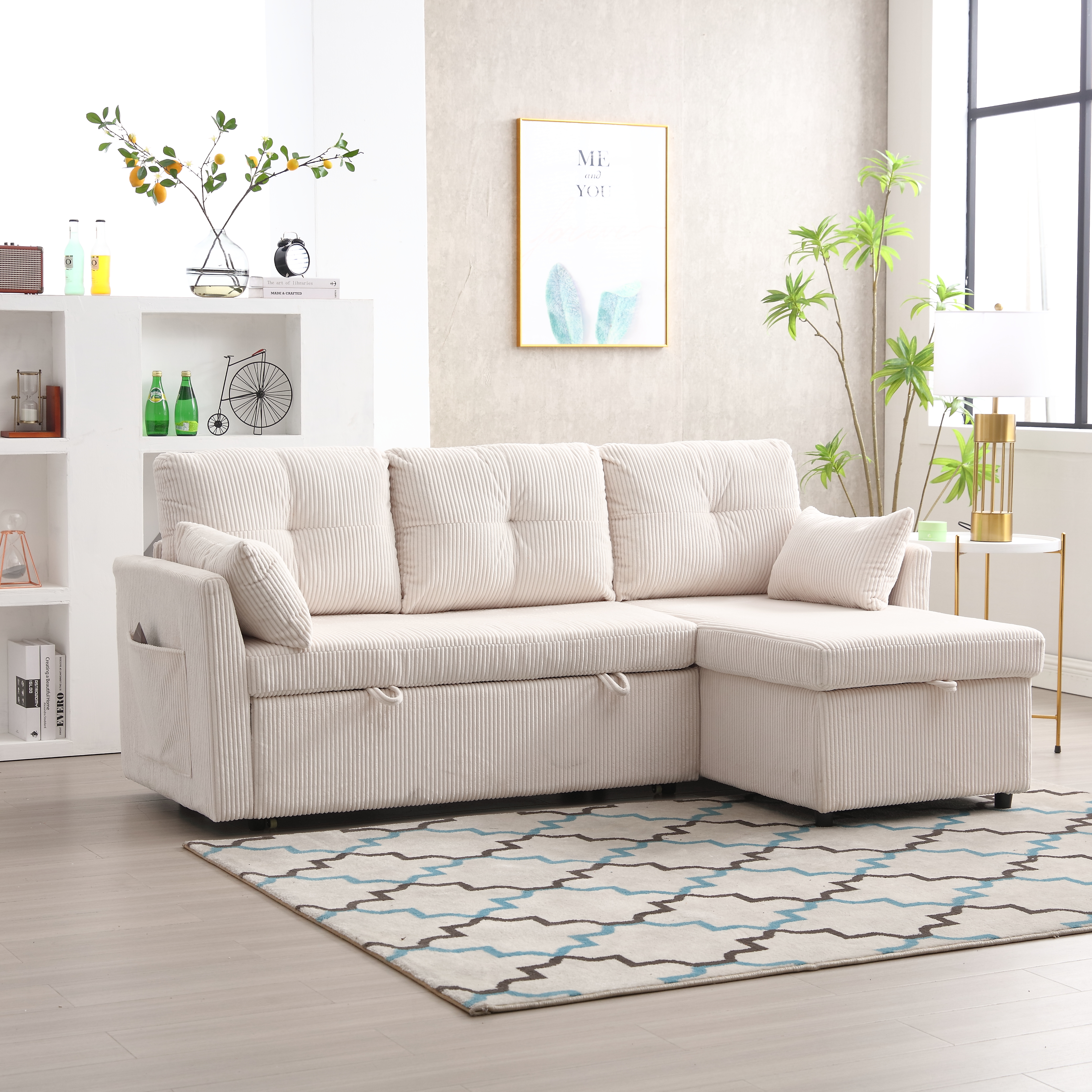 UNITED Modular Sectional Sofa L Shaped Modular Couch with Reversible Chaise Modular Sofa Sectional Couch with Storage Seats