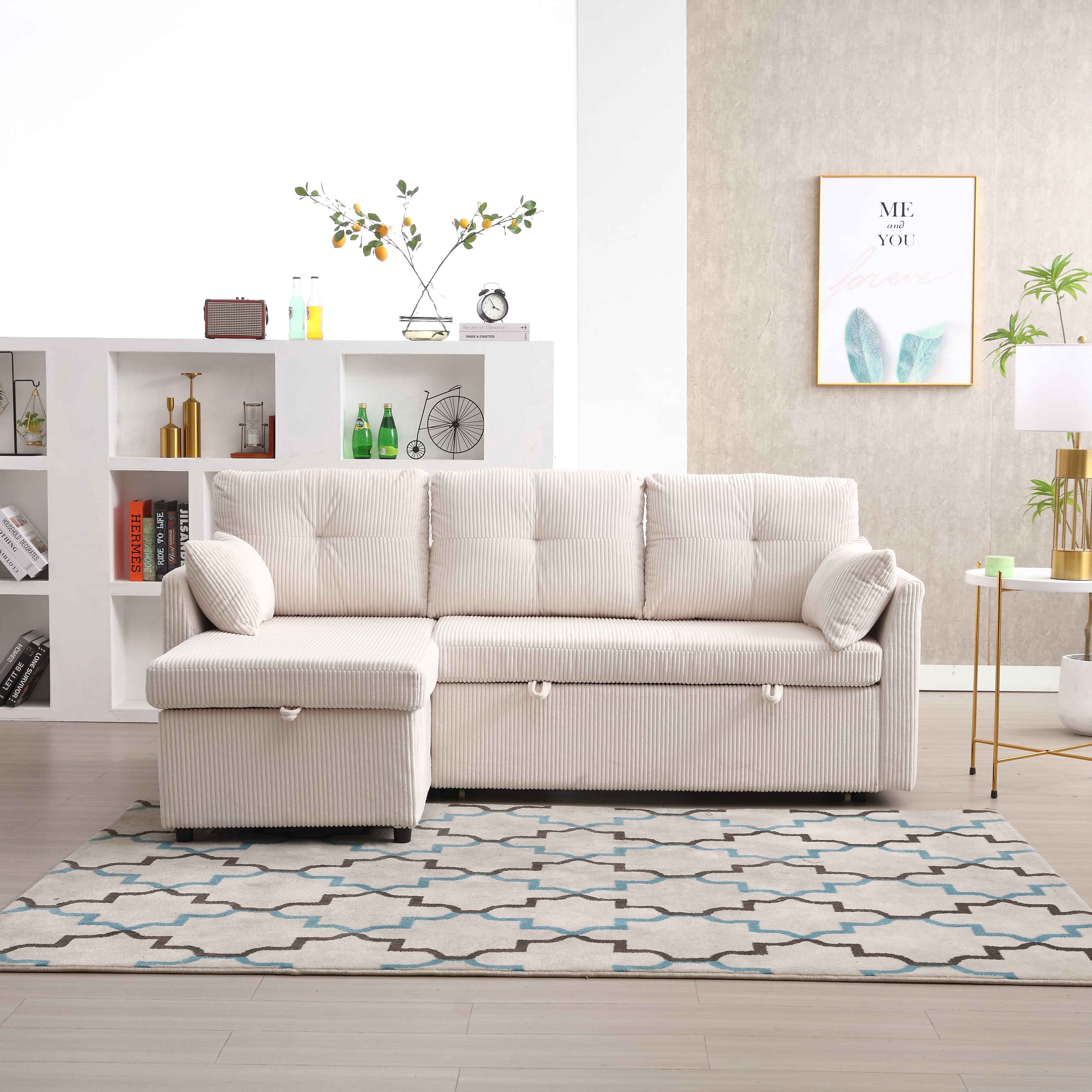 UNITED Modular Sectional Sofa L Shaped Modular Couch with Reversible Chaise Modular Sofa Sectional Couch with Storage Seats