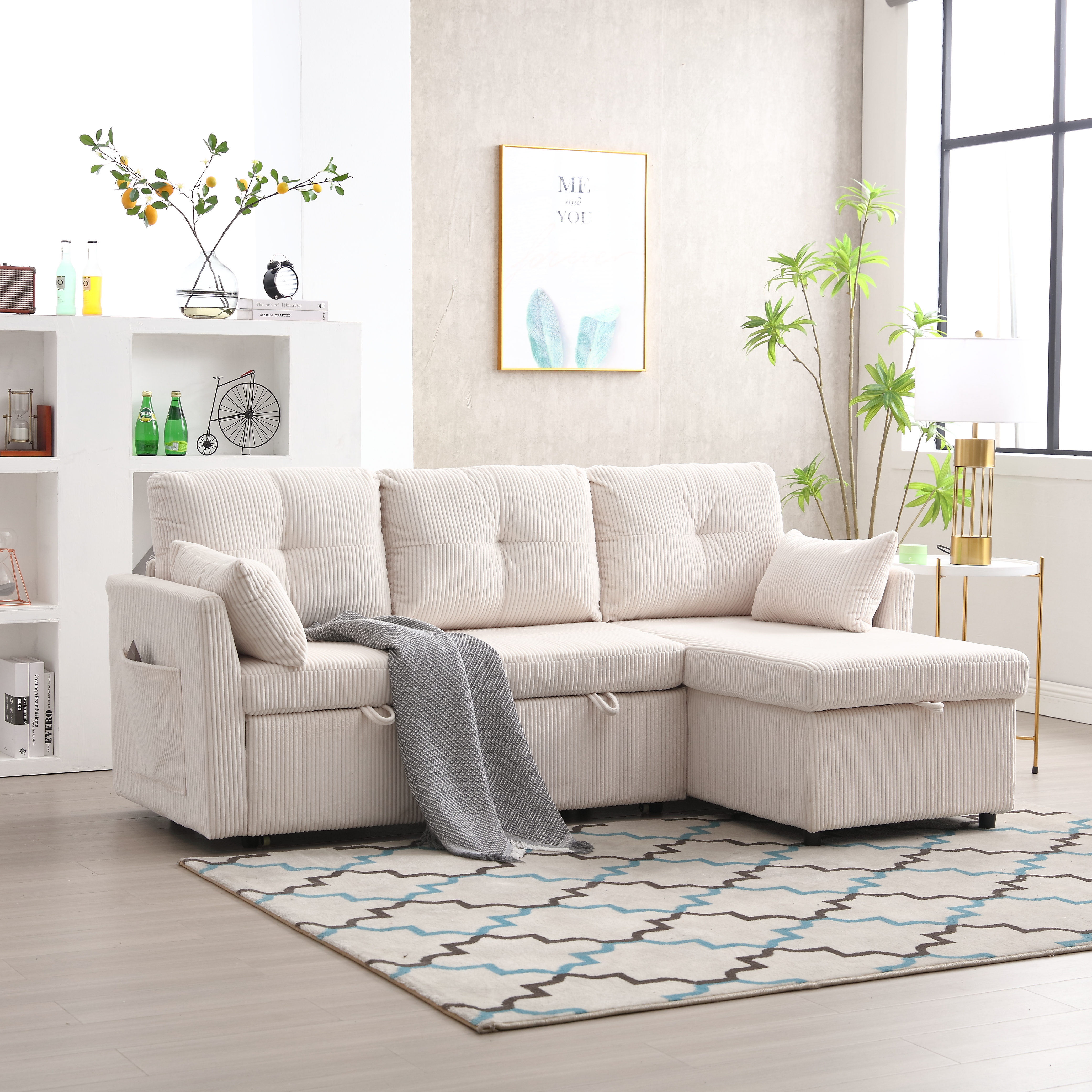 UNITED Modular Sectional Sofa L Shaped Modular Couch with Reversible Chaise Modular Sofa Sectional Couch with Storage Seats