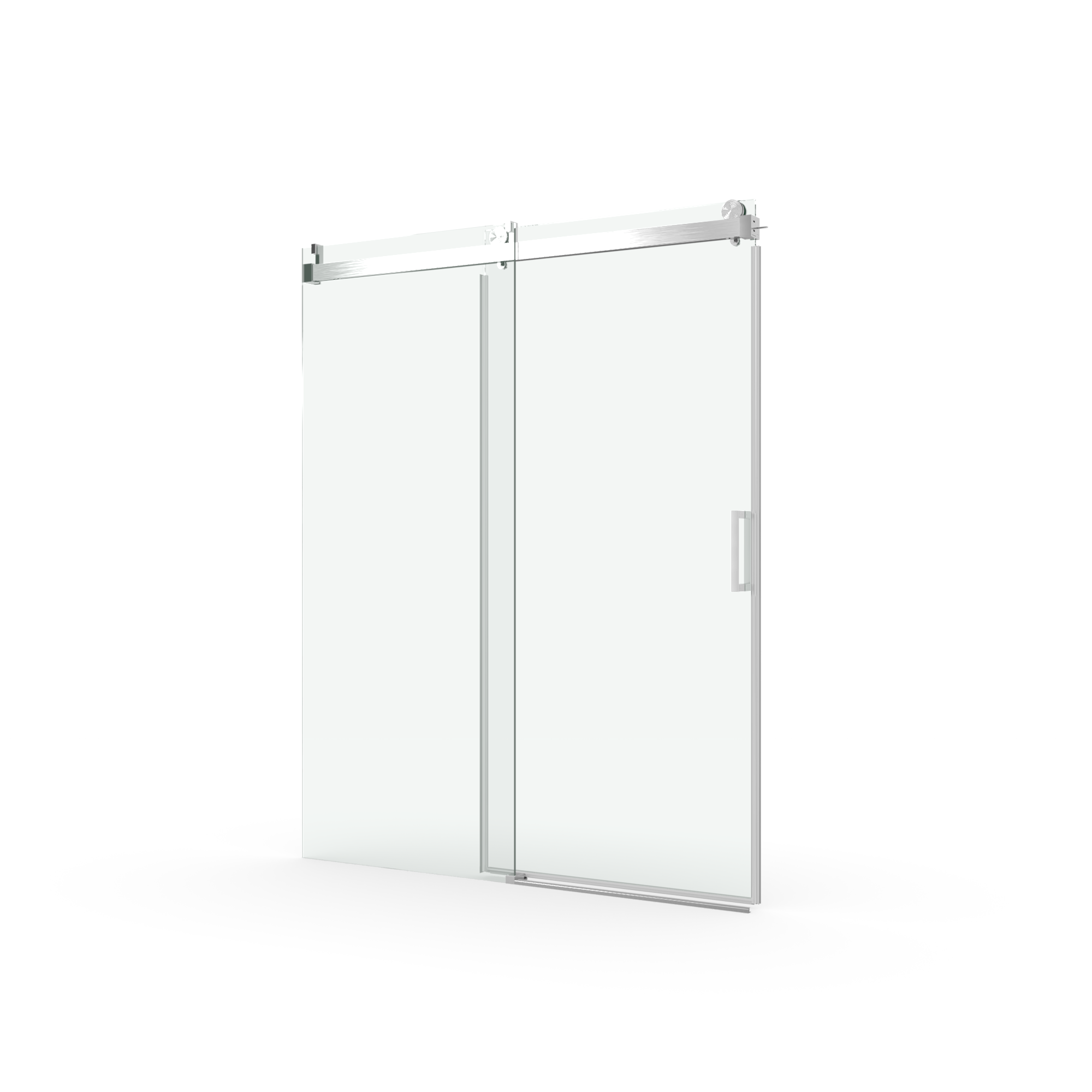 Elan 68 to 72 in. W x 76 in. H Sliding Frameless Soft-Close Shower Door with Premium 3/8 Inch (10mm) Thick Tampered Glass in Brushed Nickel 22D01-72BN