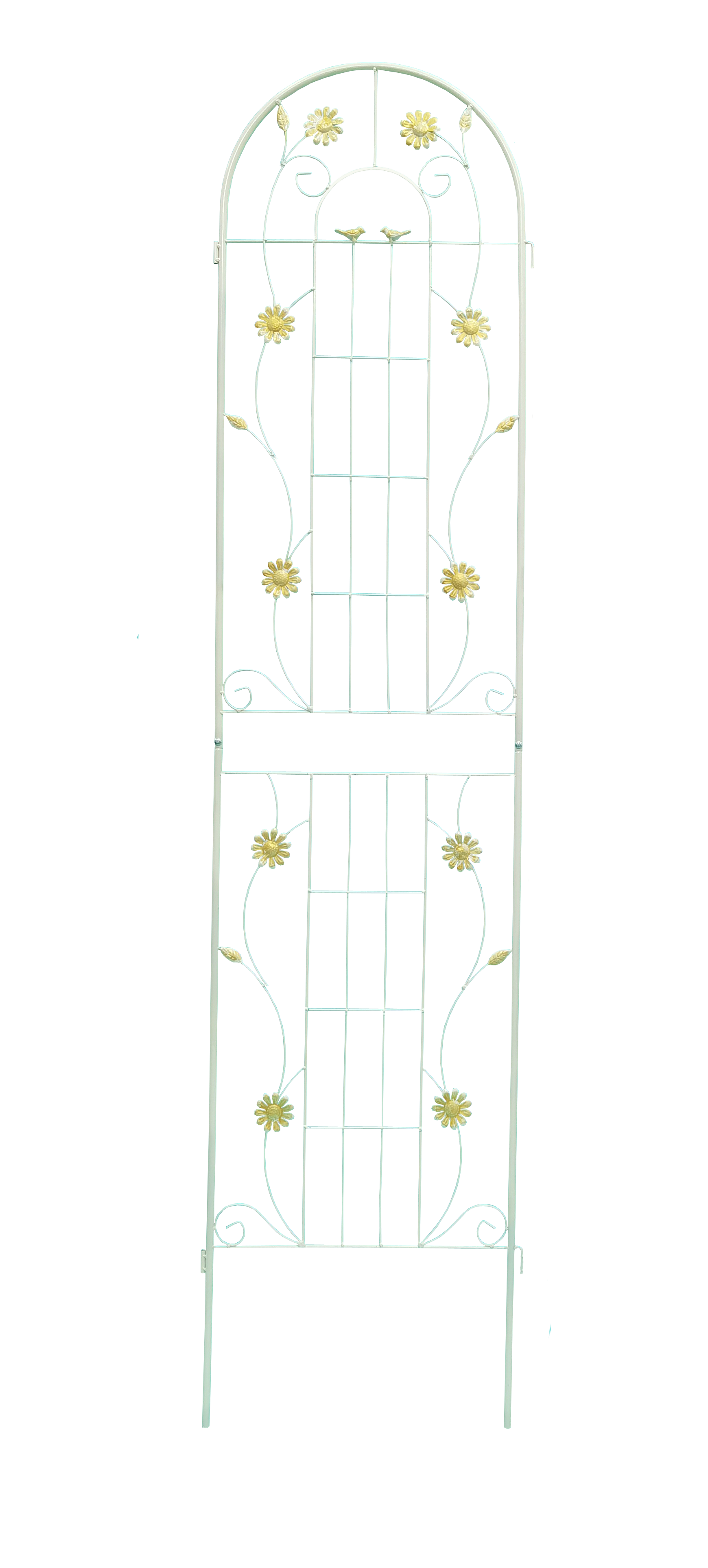 4 Pack Metal Garden Trellis 86.7" x 19.7" Rustproof Trellis for Climbing Plants Outdoor Flower Support Cream White