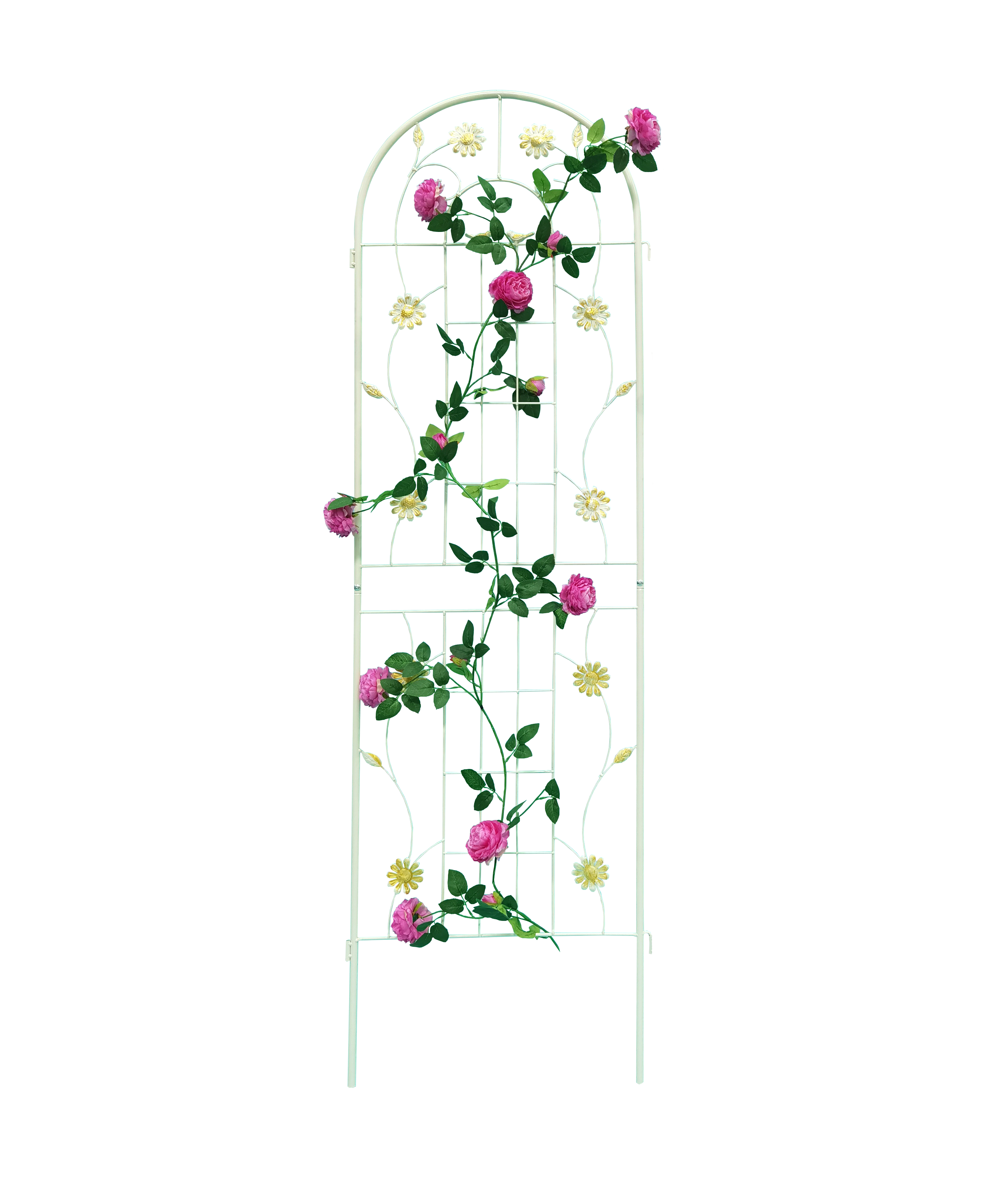 2 Pack Metal Garden Trellis 71" x 19.7" Rustproof Trellis for Climbing Plants Outdoor Flower Support Cream White