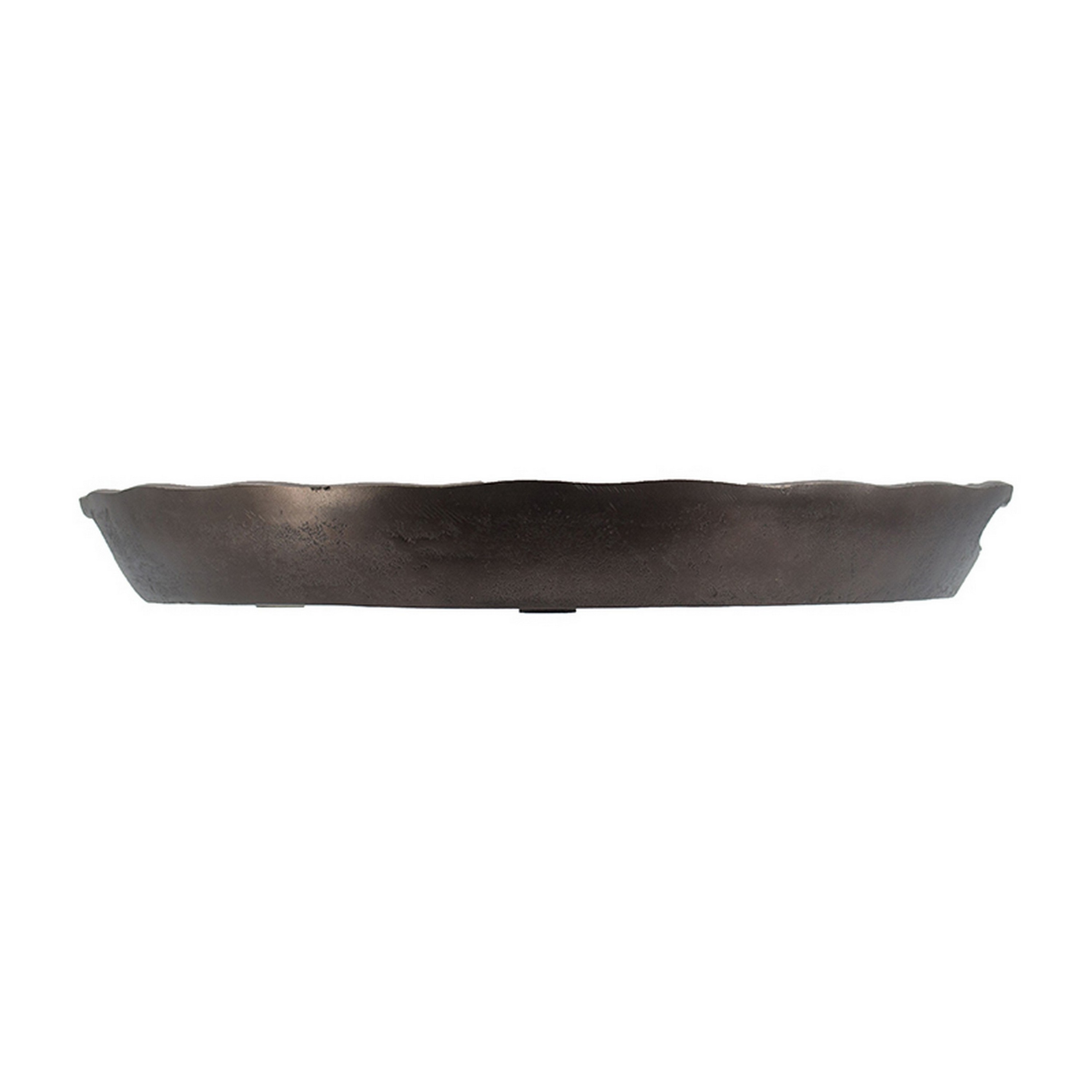 18 Inch Aluminum Decorative Tray, Cut Out Handles, Wood Grain Texturing