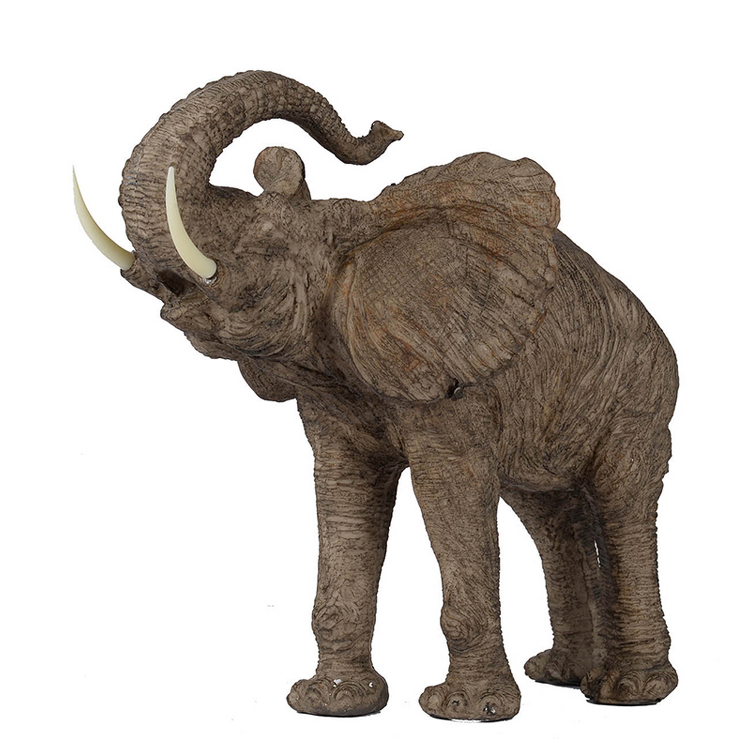 Polyresin Trumpeting Elephant Accent, Brown