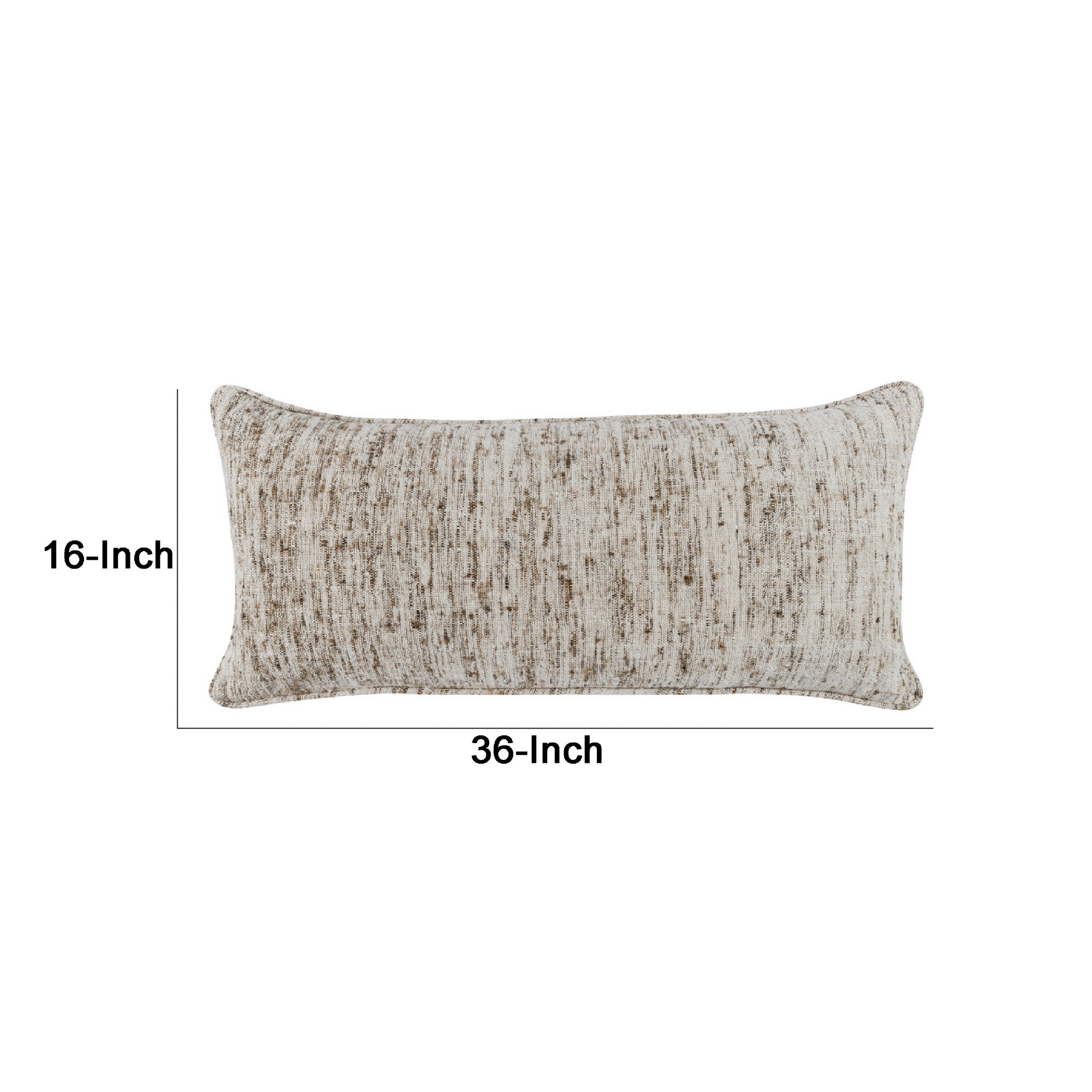 16 x 36 Accent Lumbar Throw Pillow, High Low Texture, Woven Fabric, Ivory