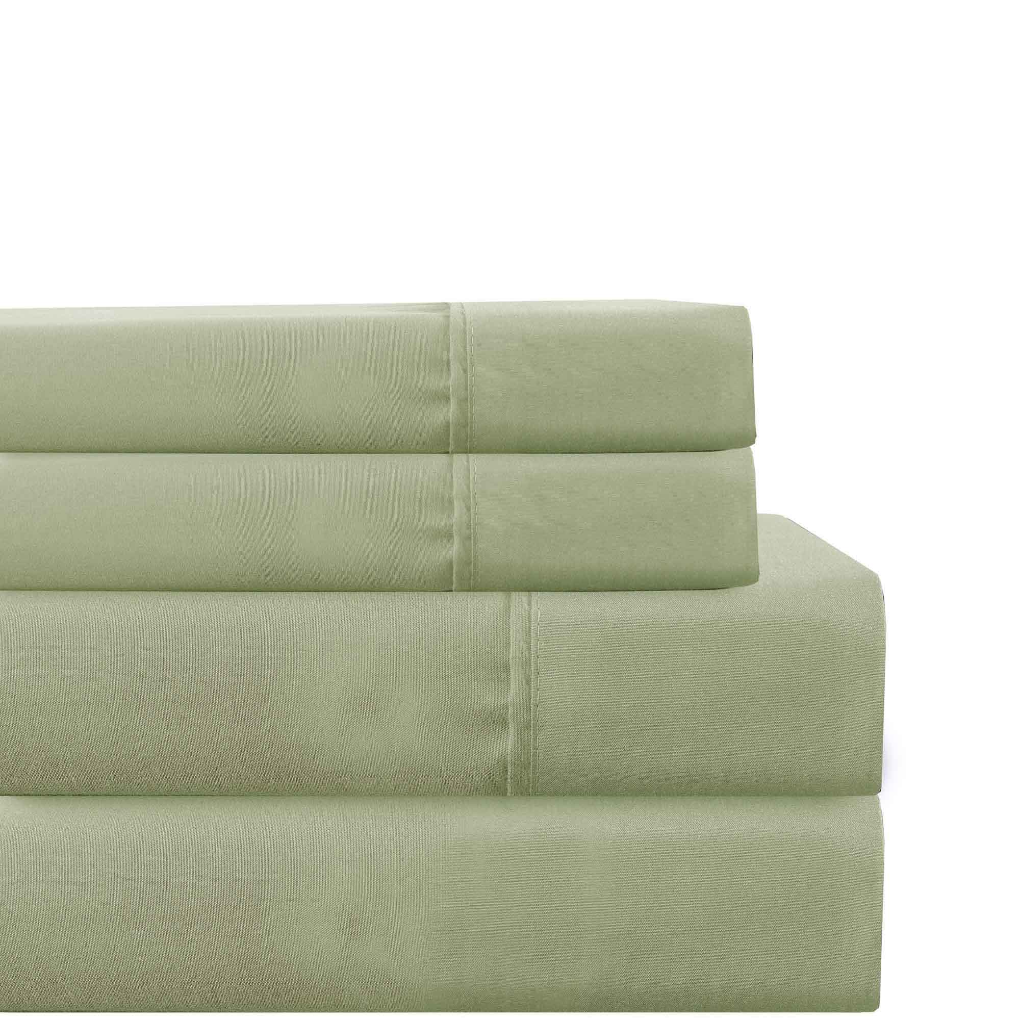 Lanester 3 Piece Polyester Twin Size Sheet Set The Urban Port, Olive Green