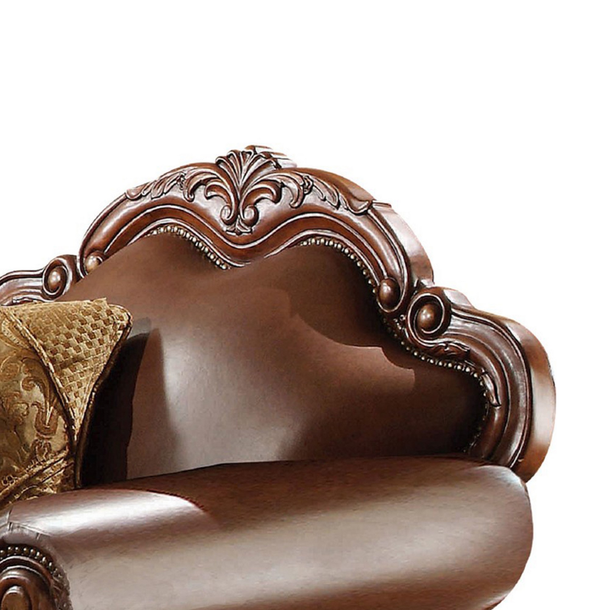 Wooden Chair with 1 Pillow , Cherry Brown