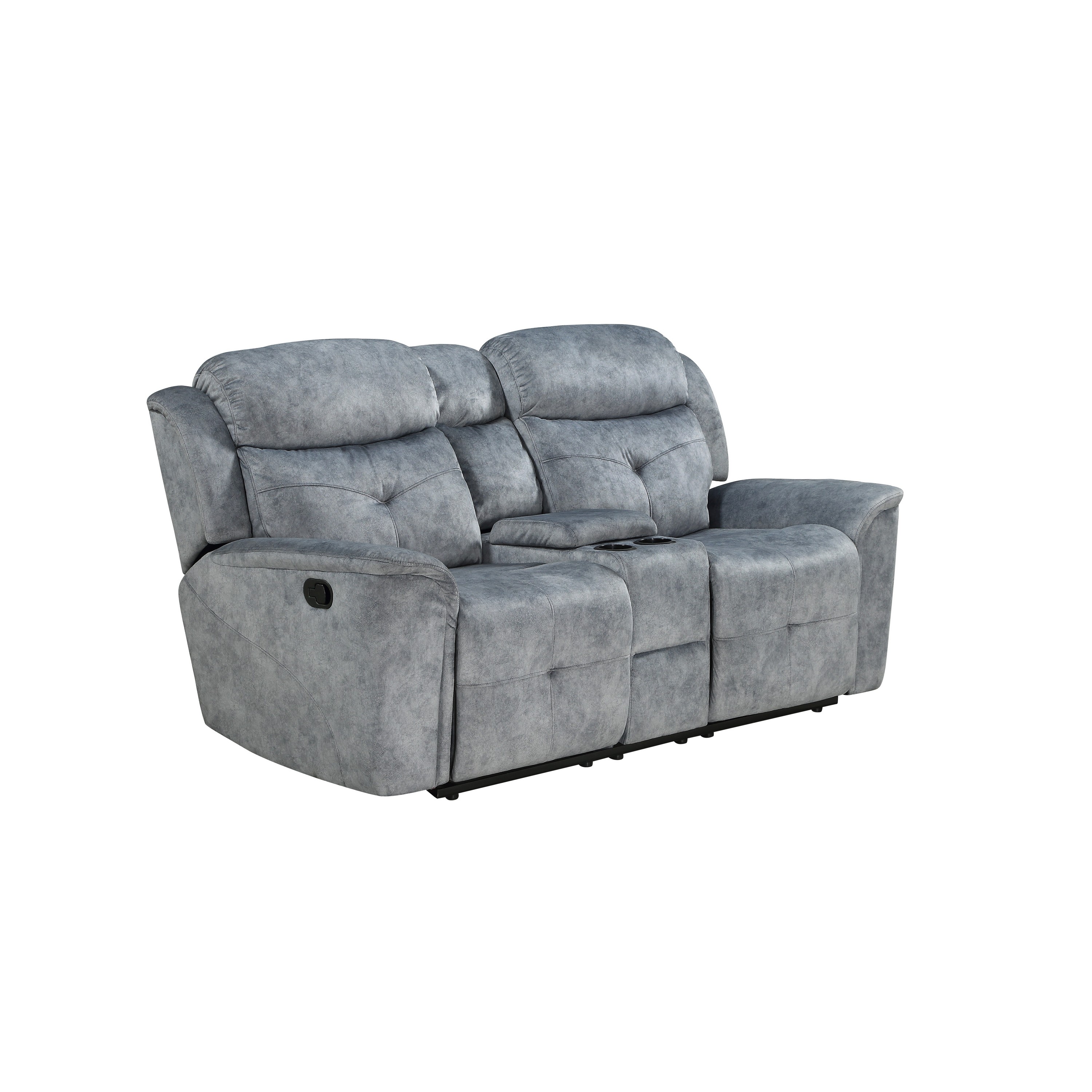 Fabric Upholstered Recliner Loveseat with USB Charging Docks, Gray