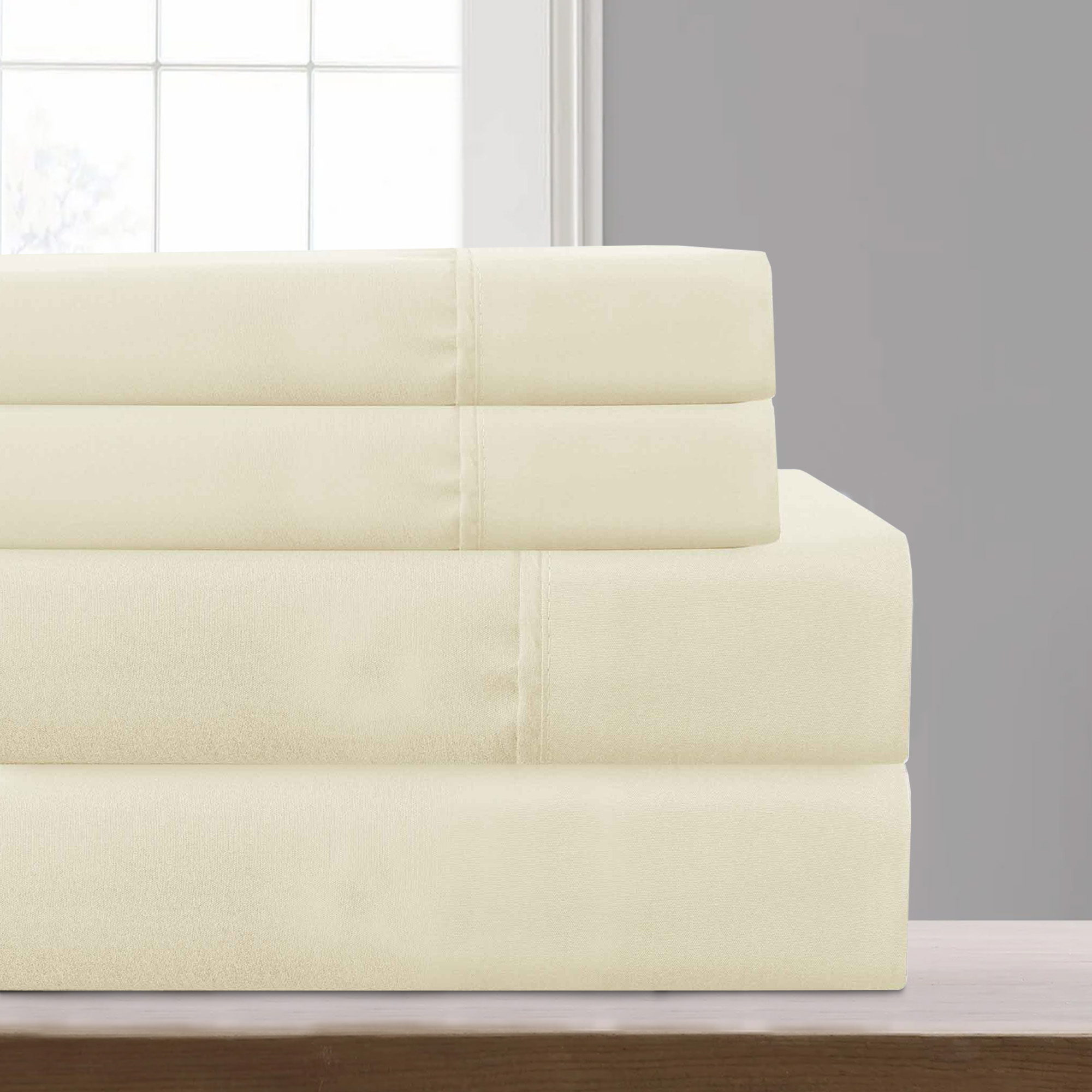 Lanester 4 Piece Full Size Deep Pocket Sheet Set The Urban Port, Cream