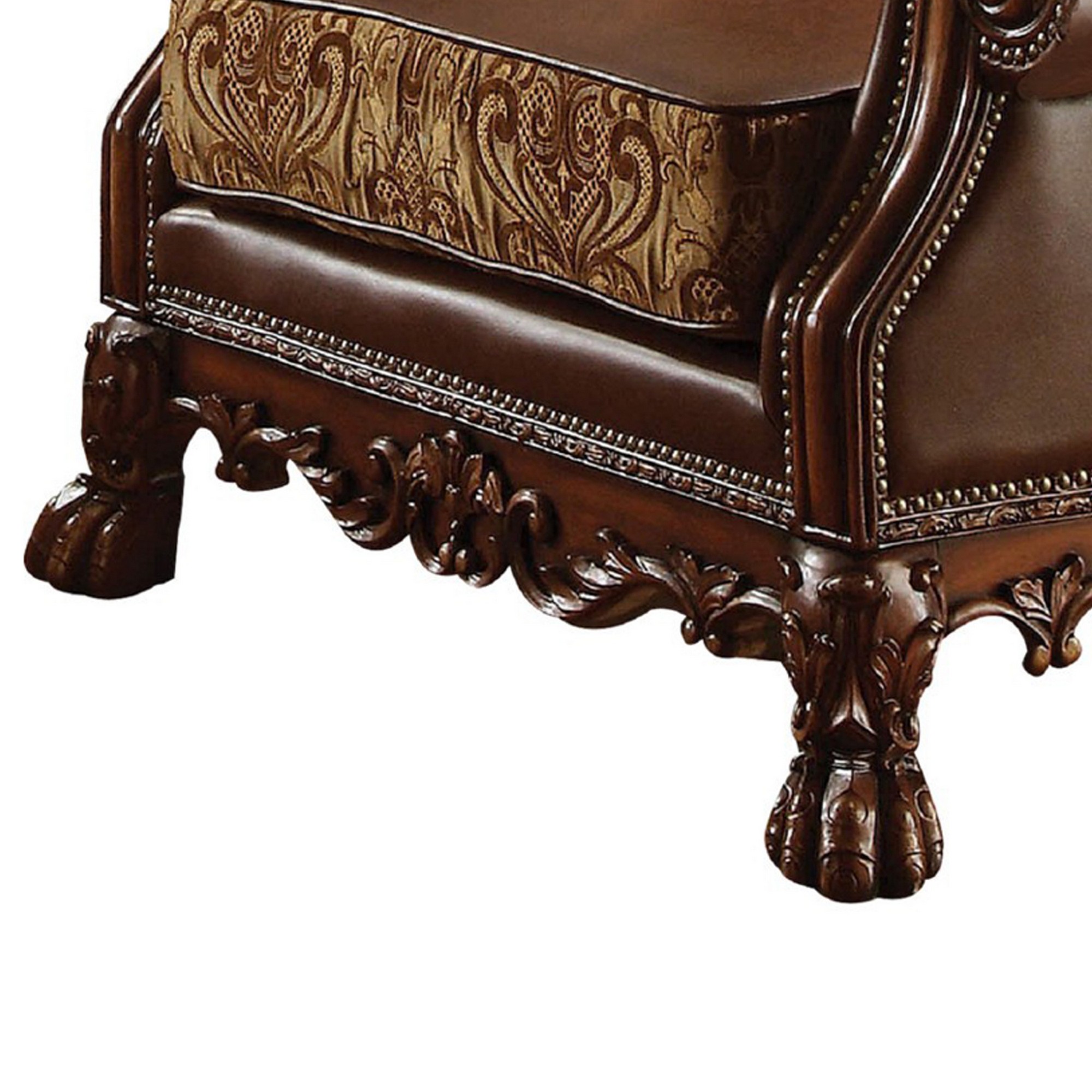 Wooden Chair with 1 Pillow , Cherry Brown