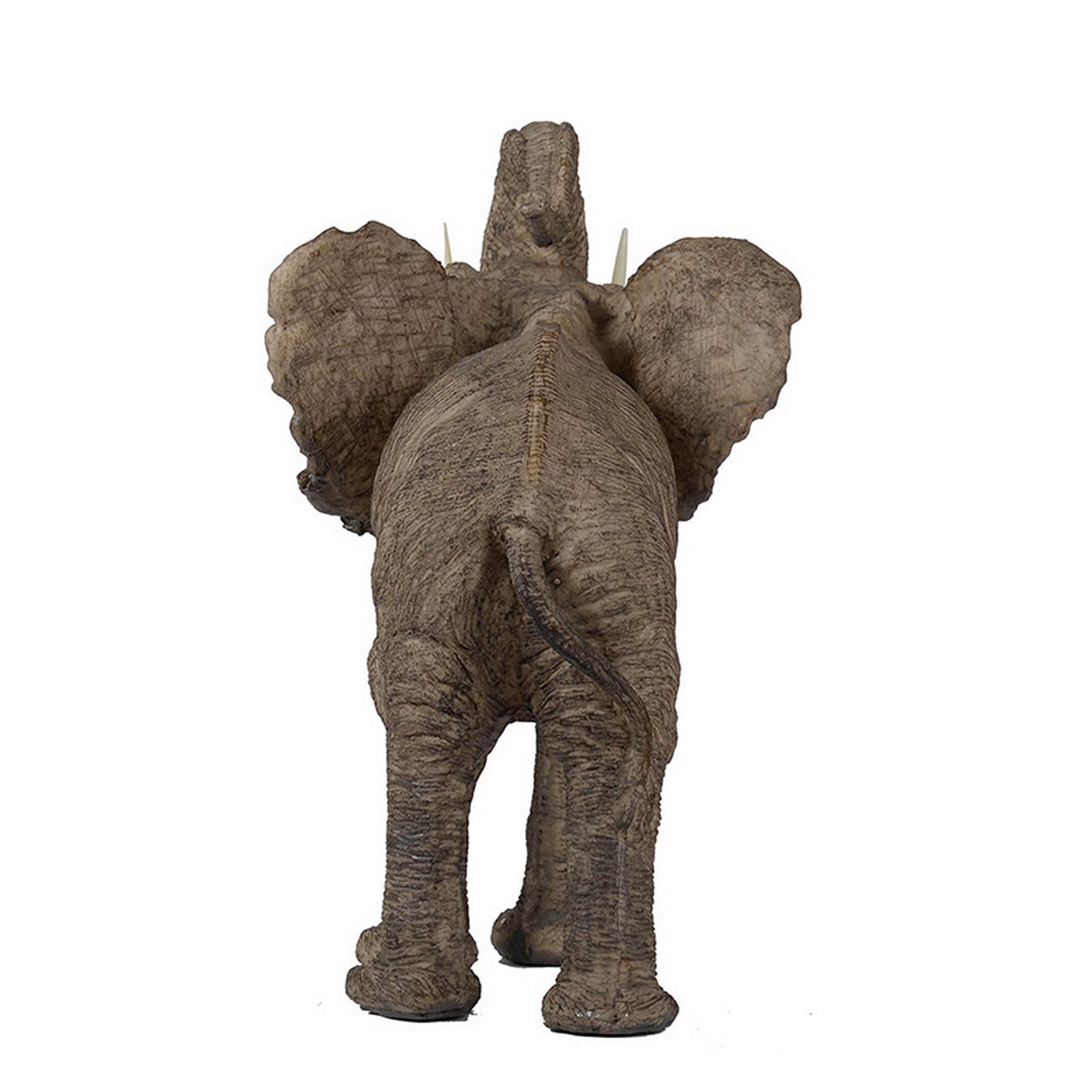 Polyresin Trumpeting Elephant Accent, Brown