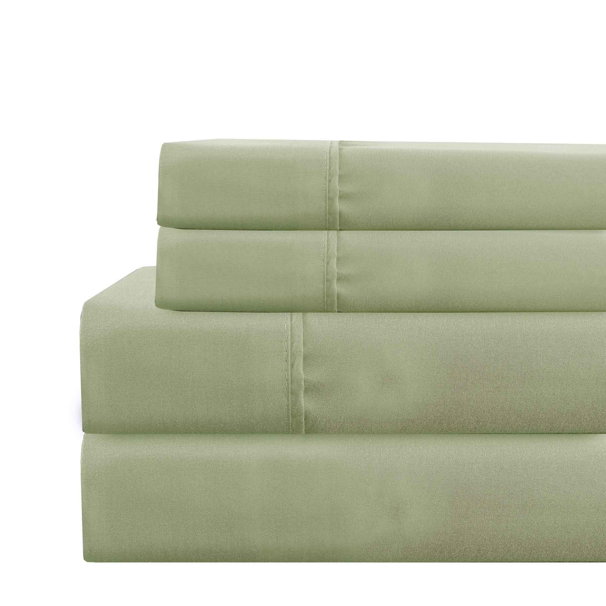 Lanester 3 Piece Polyester Twin Size Sheet Set The Urban Port, Olive Green