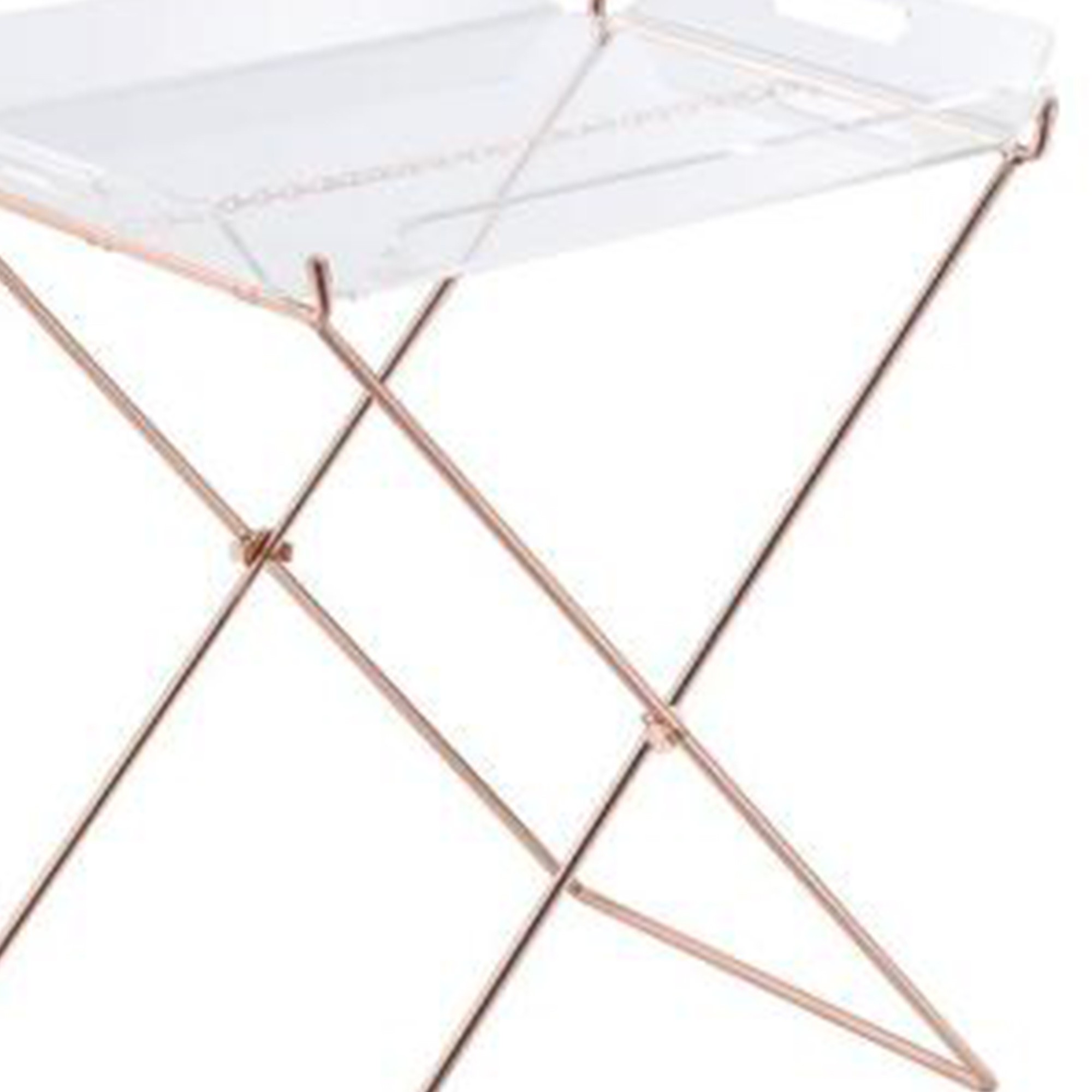 Modish Tray Table, Clear Acrylic & Copper