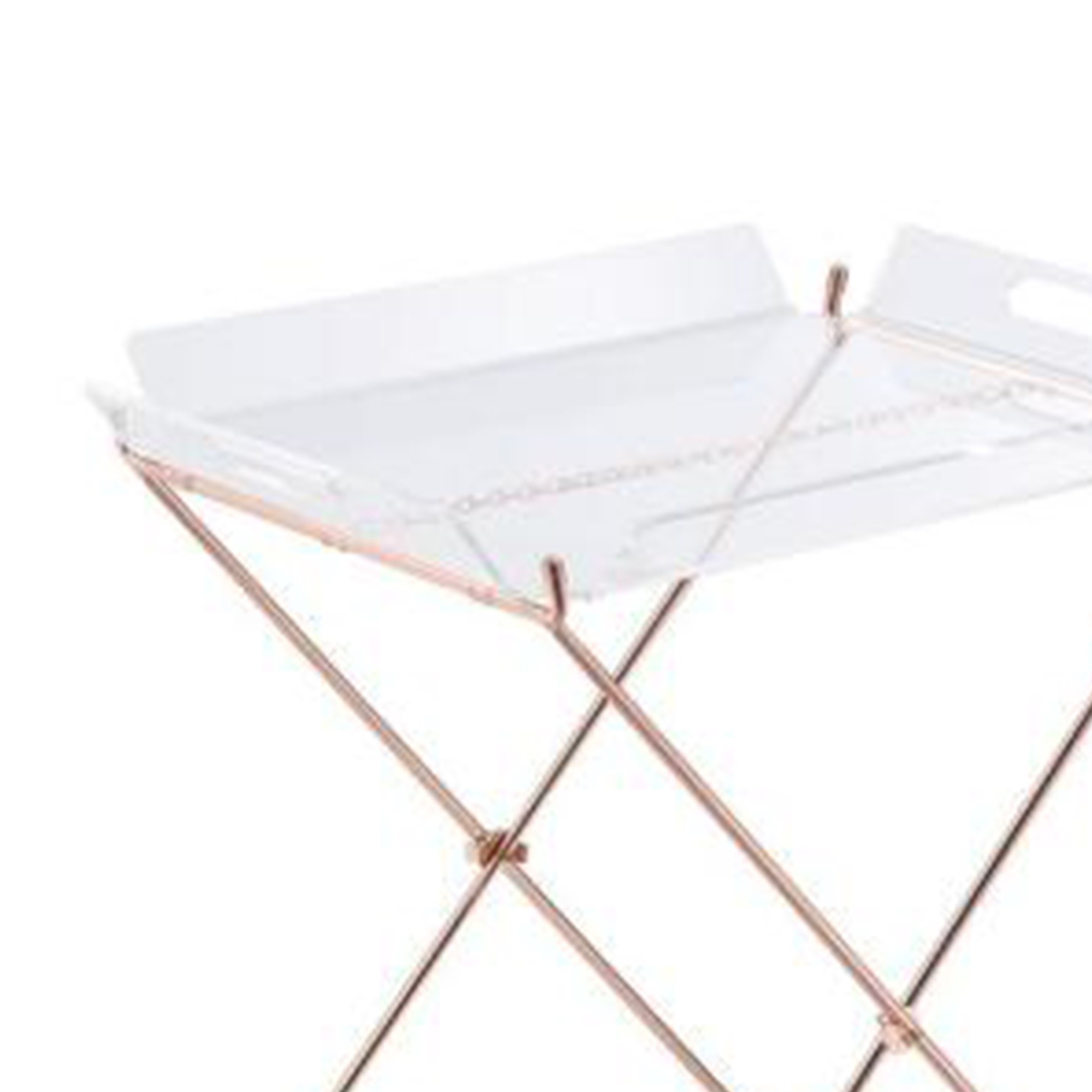 Modish Tray Table, Clear Acrylic & Copper