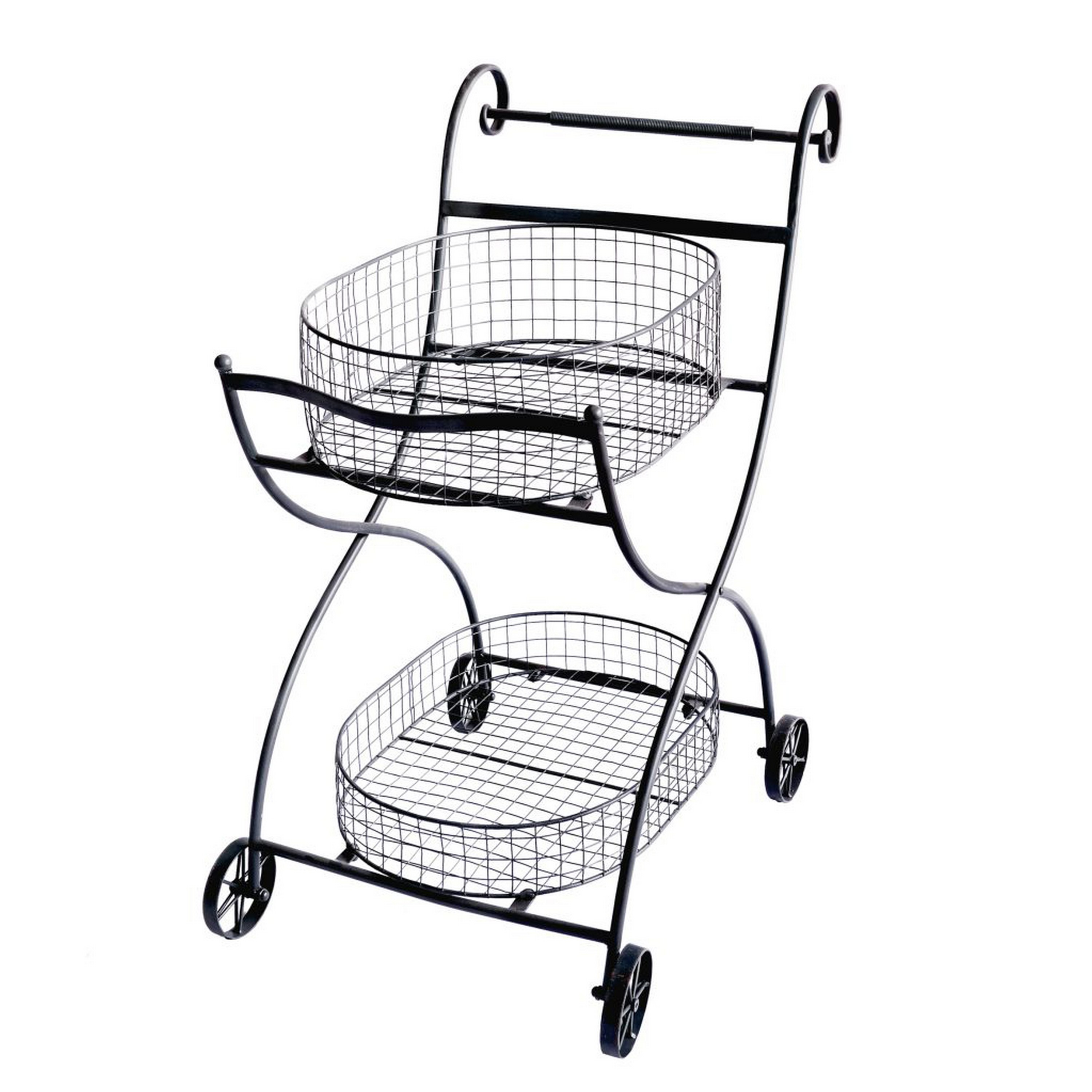 Well designed Metal Utility Cart & Stand, black