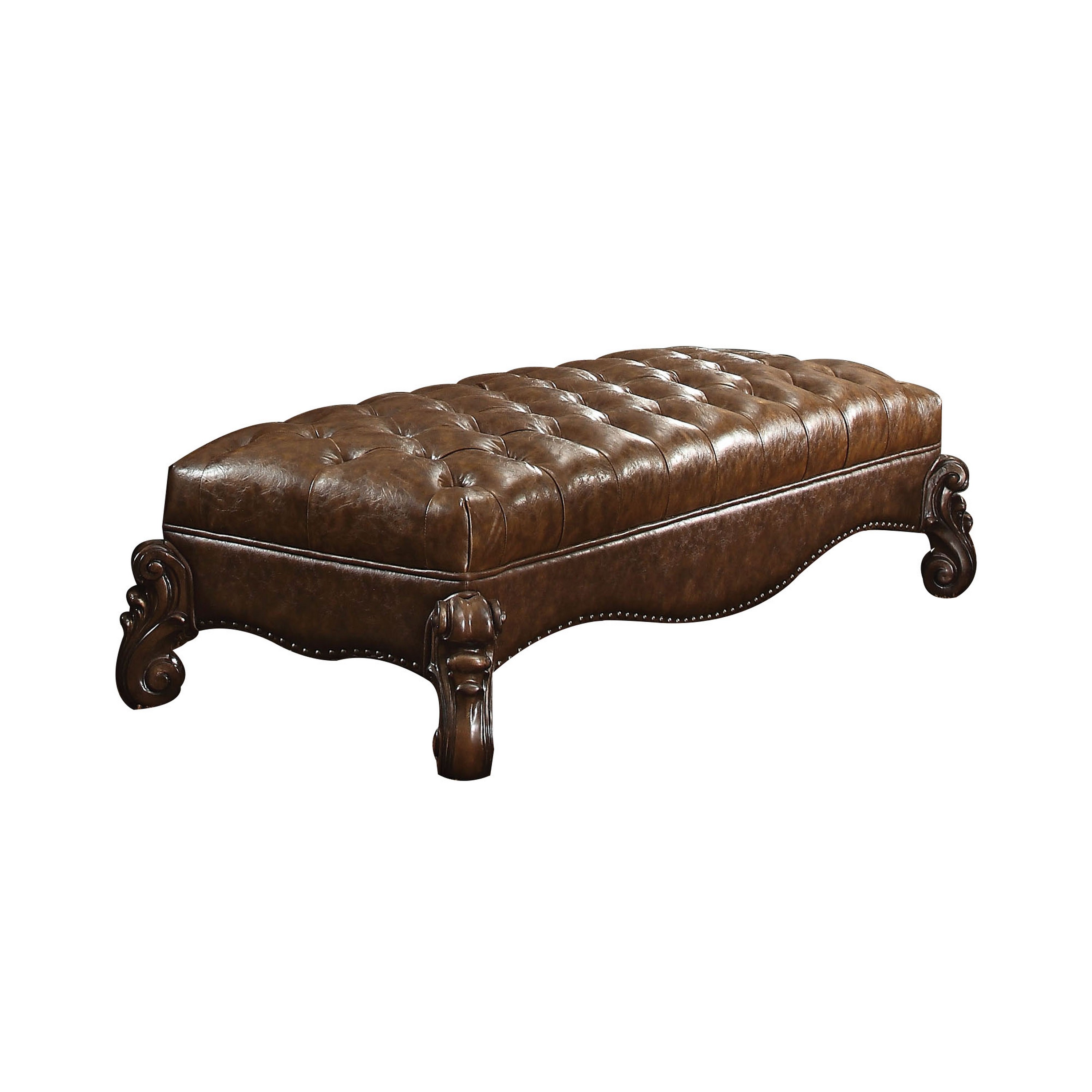 Polyurethane Wood Bench, Antiqued Brown