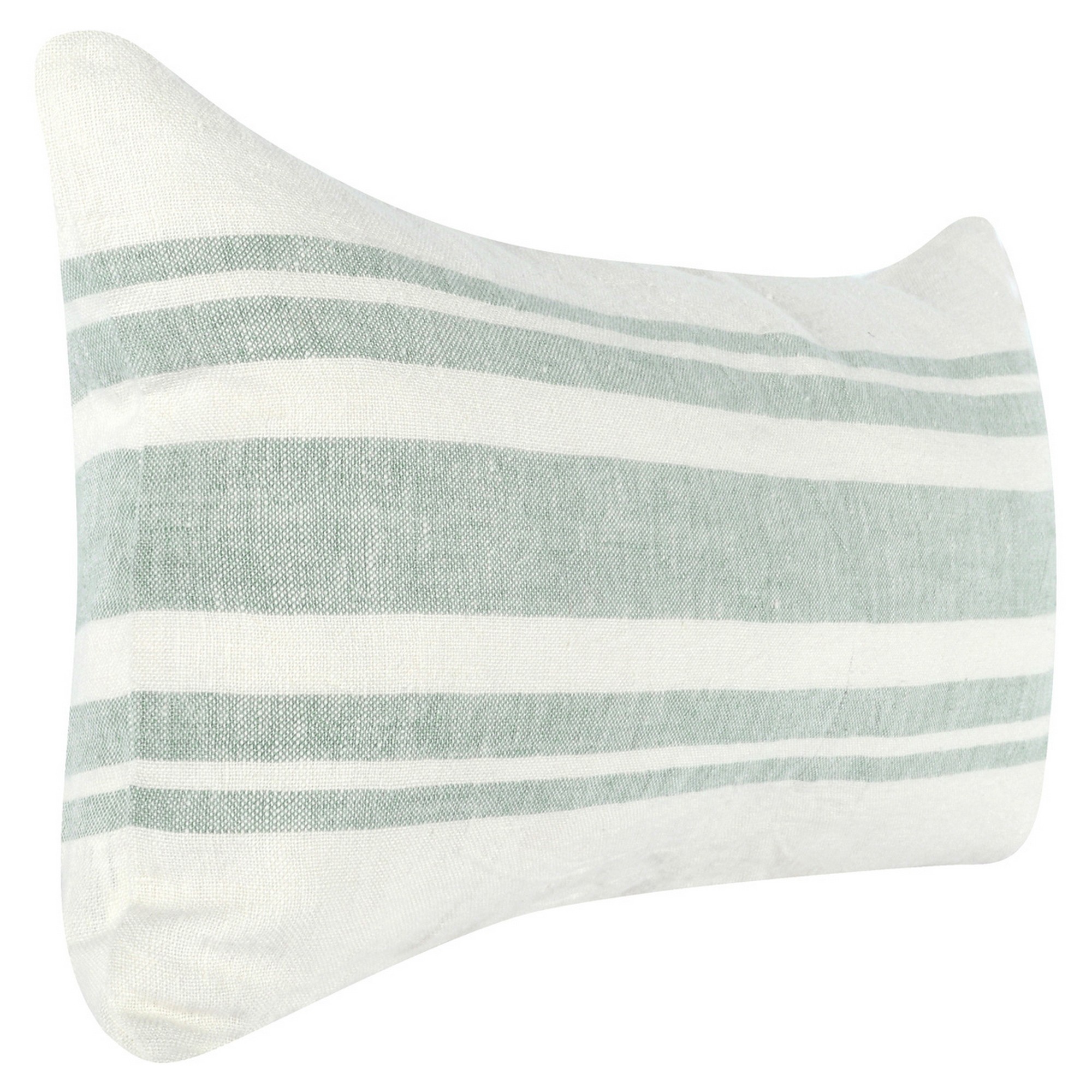 14 x 26 Accent Lumbar Throw Pillow, Stripe Design, Eucalyptus, White, Green