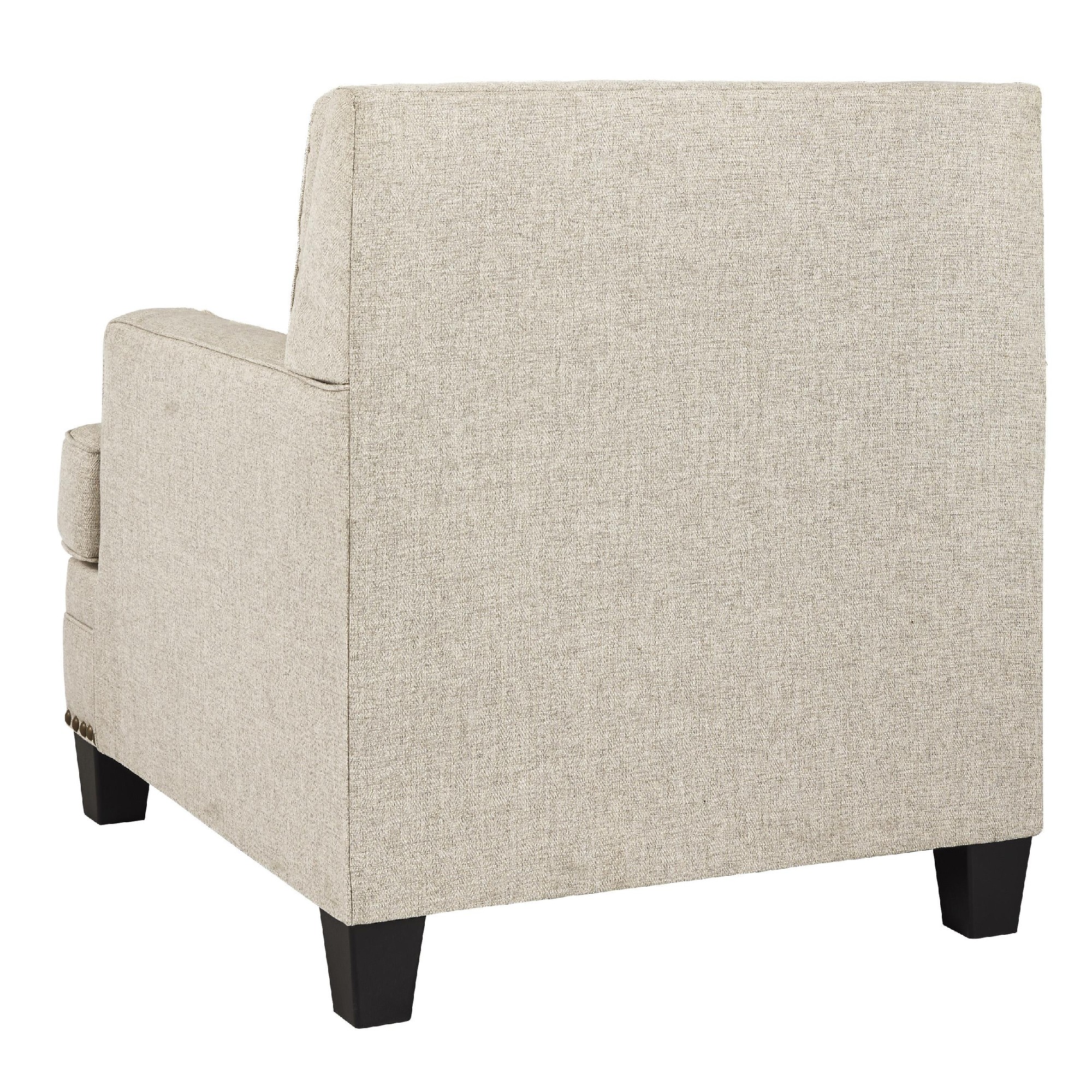 Fabric Upholstered Wooden Chair with Nailhead Trims, Beige