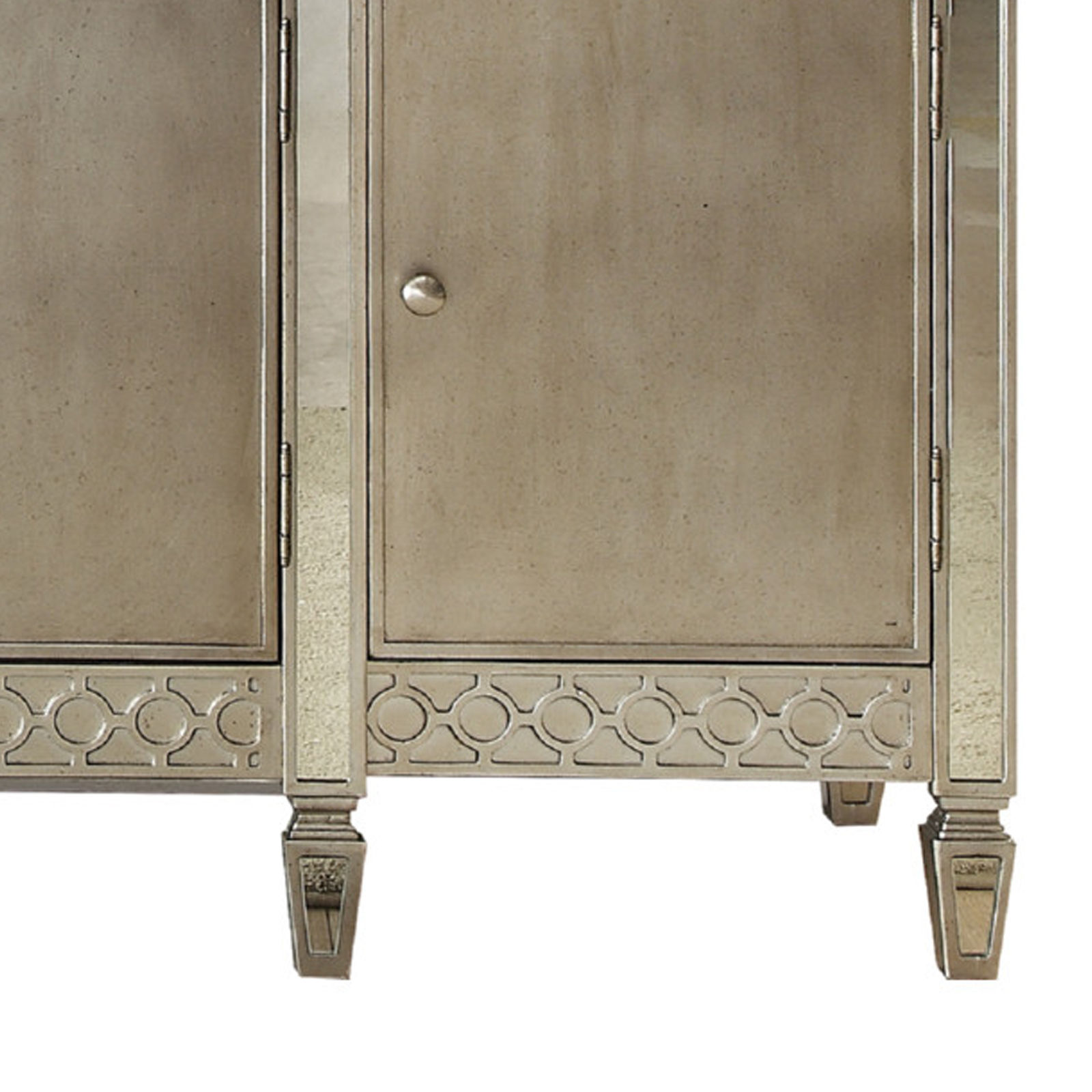 Rectangular Wood and Mirror Server with 3 drawers and 4 Compartments, Gold