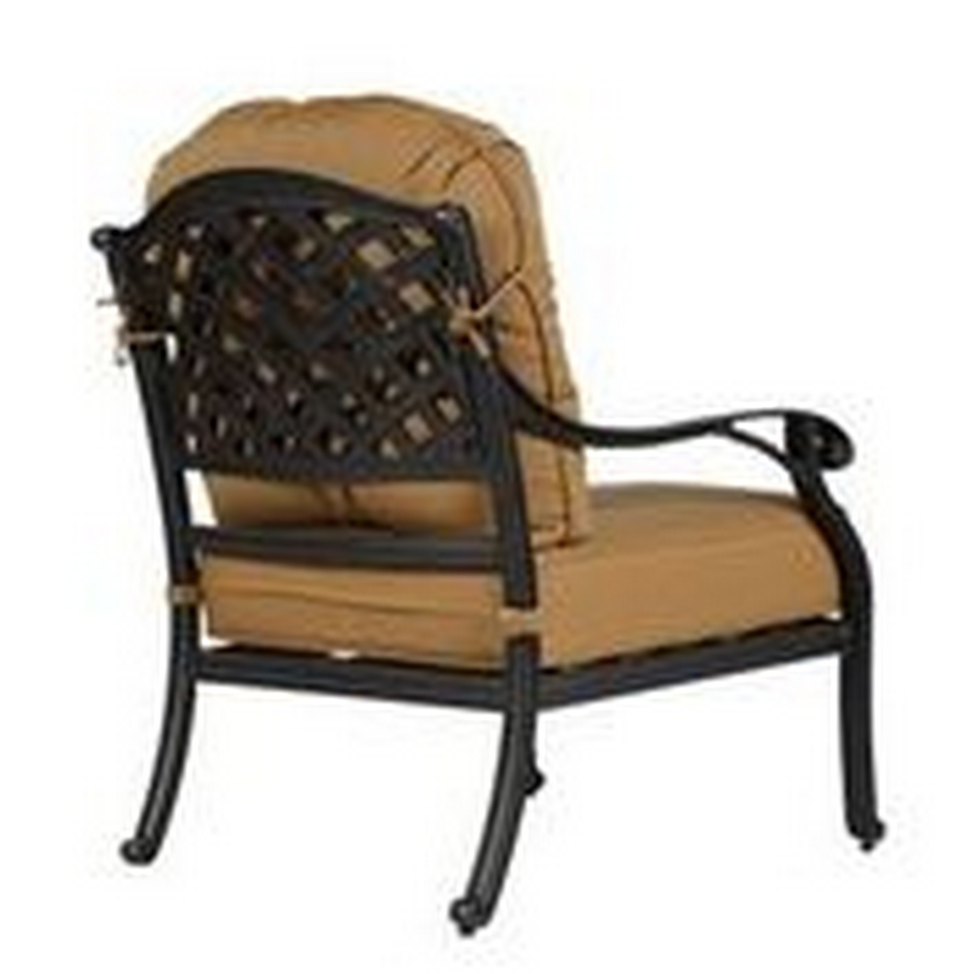 Zoe 28 Inch Outdoor Patio Club Chair, Cushion, Set of 2, Aluminum, Brown