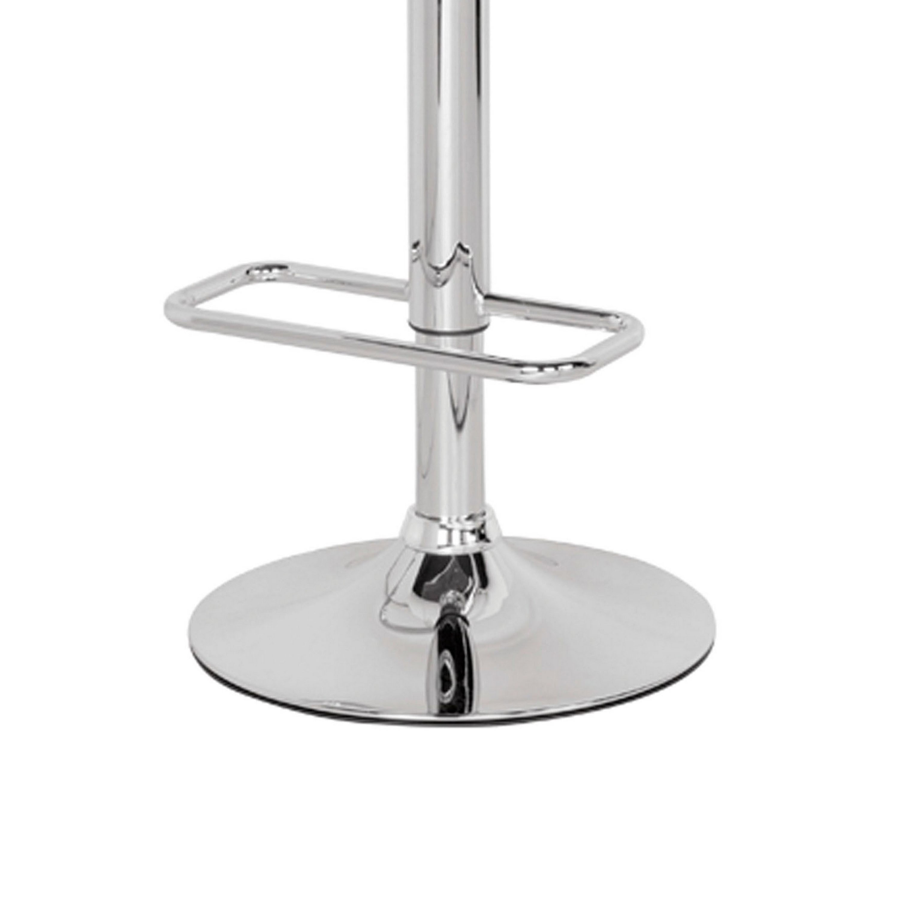 26 Inch Acrylic Adjustable Barstool, Chrome Pedestal Base, Gray