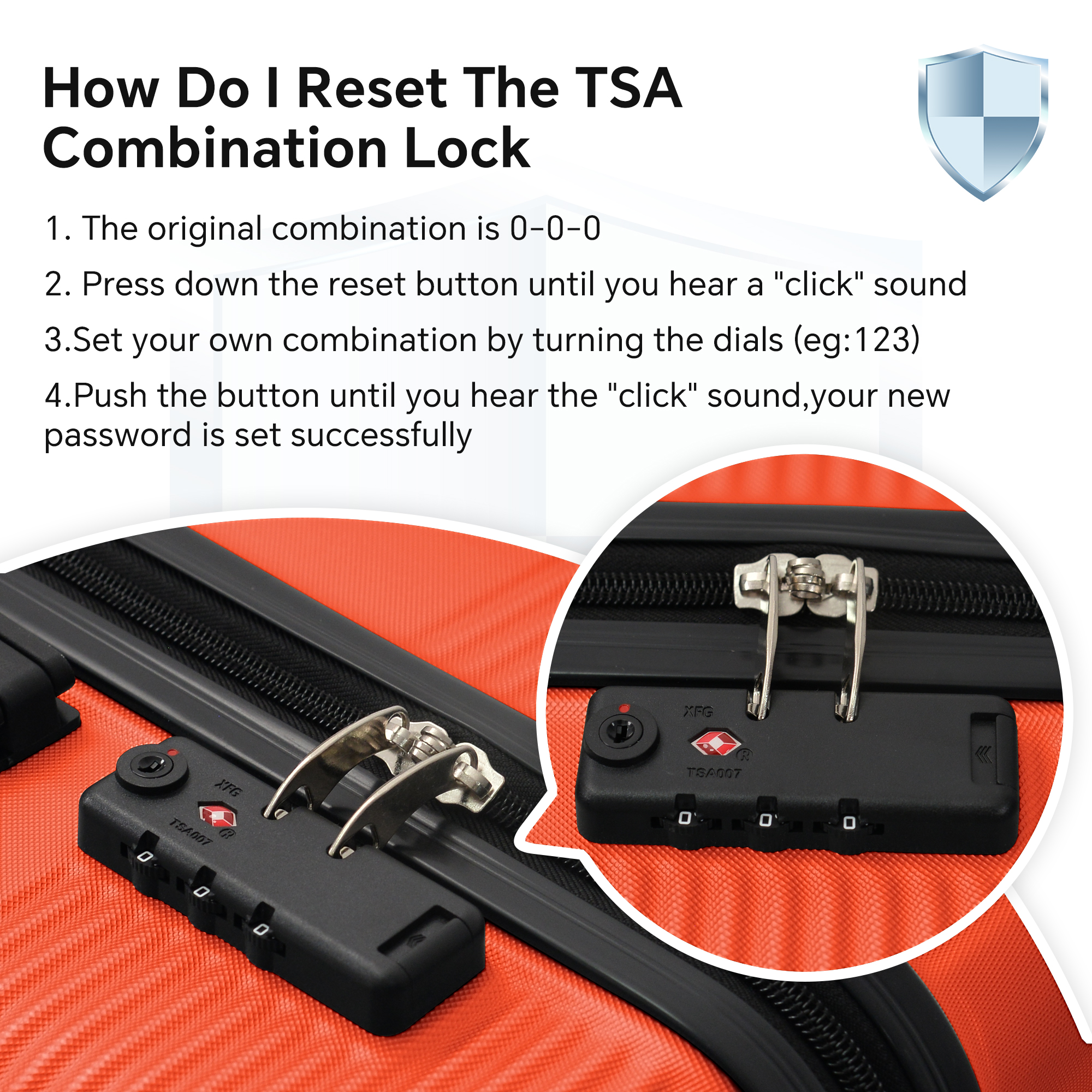 Luggage 4 Piece Set with Spinner Wheels, Hardshell Lightweight Suitcase with TSA Lock,Checked Luggage,Orange(12/20/24/28in)