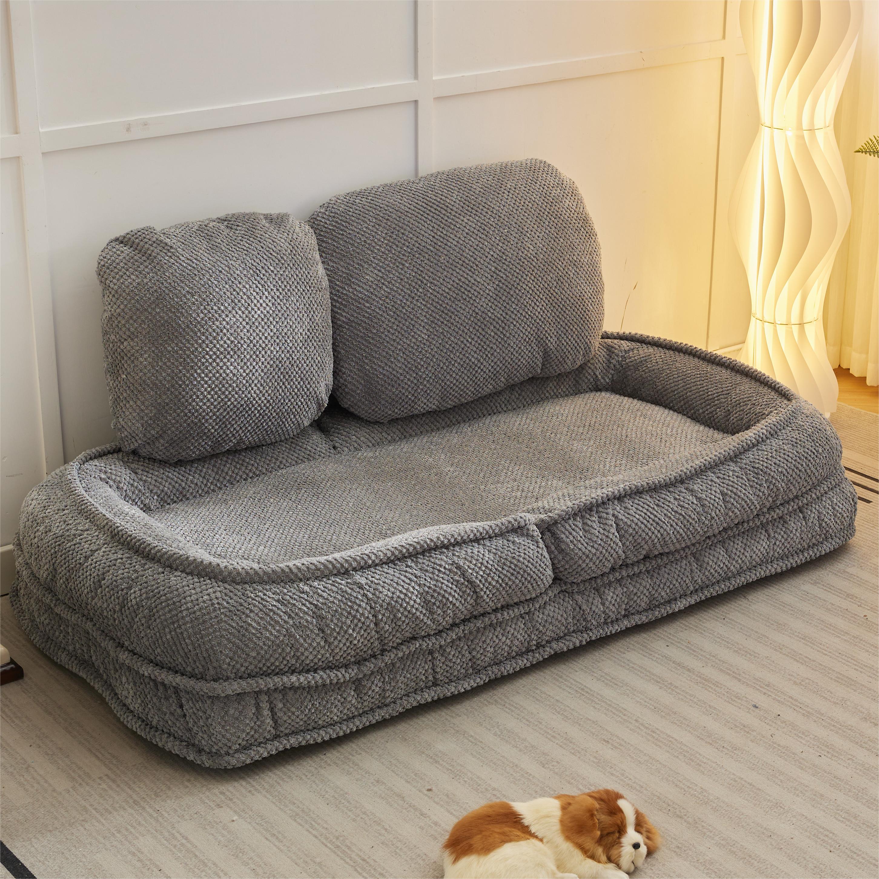 [VIDEO provided] Human Dog Bed ,Lazy Sofa Couch ,5 Adjustable Position,sit,sleep,fold,suit to put in bedroom, living room ,Space Saving Design,Gray