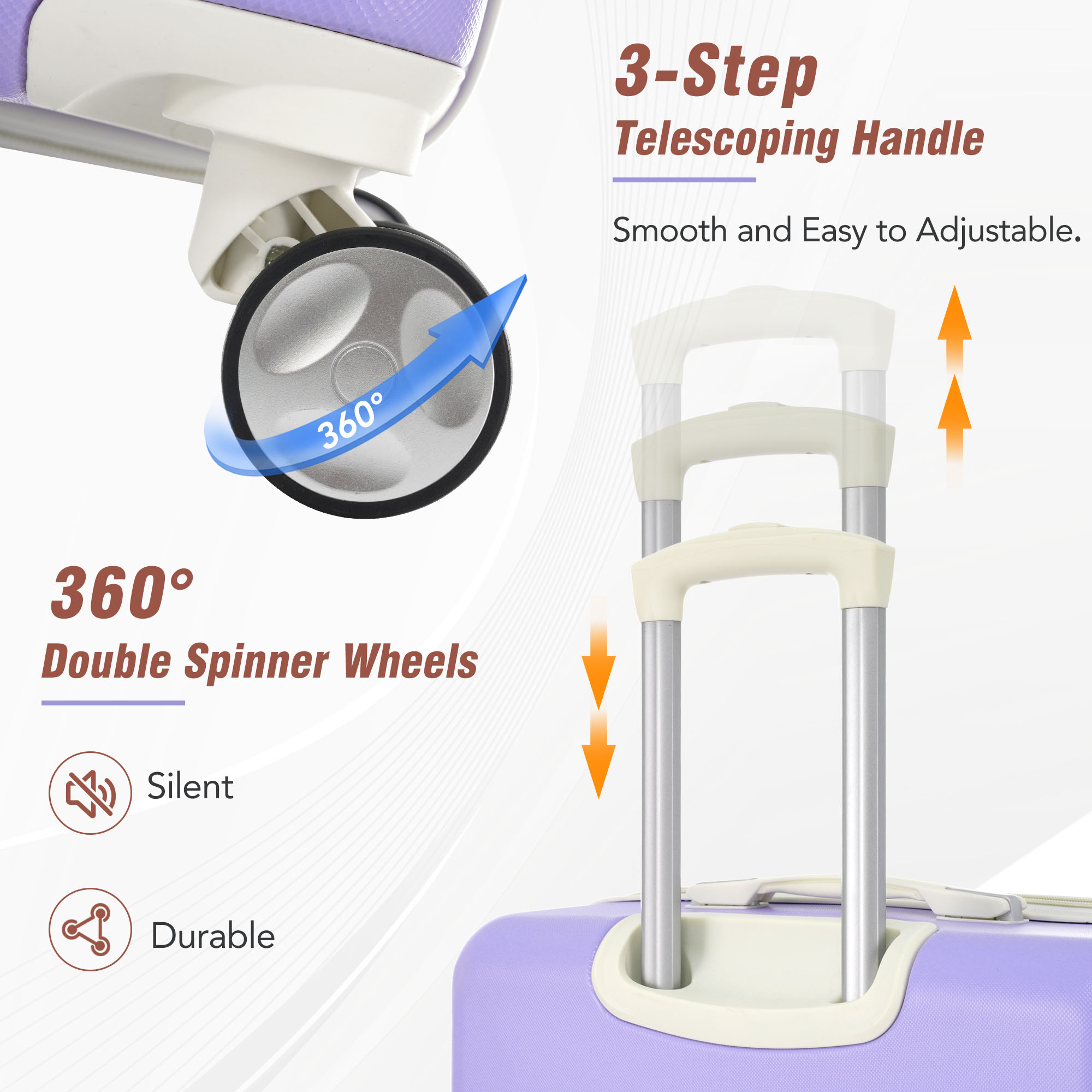 24 IN Luggage 1 Piece with TSA lock , Expandable Lightweight Suitcase Spinner Wheels, Vintage Luggage,Purple (Change to New sku:N732P171621I)