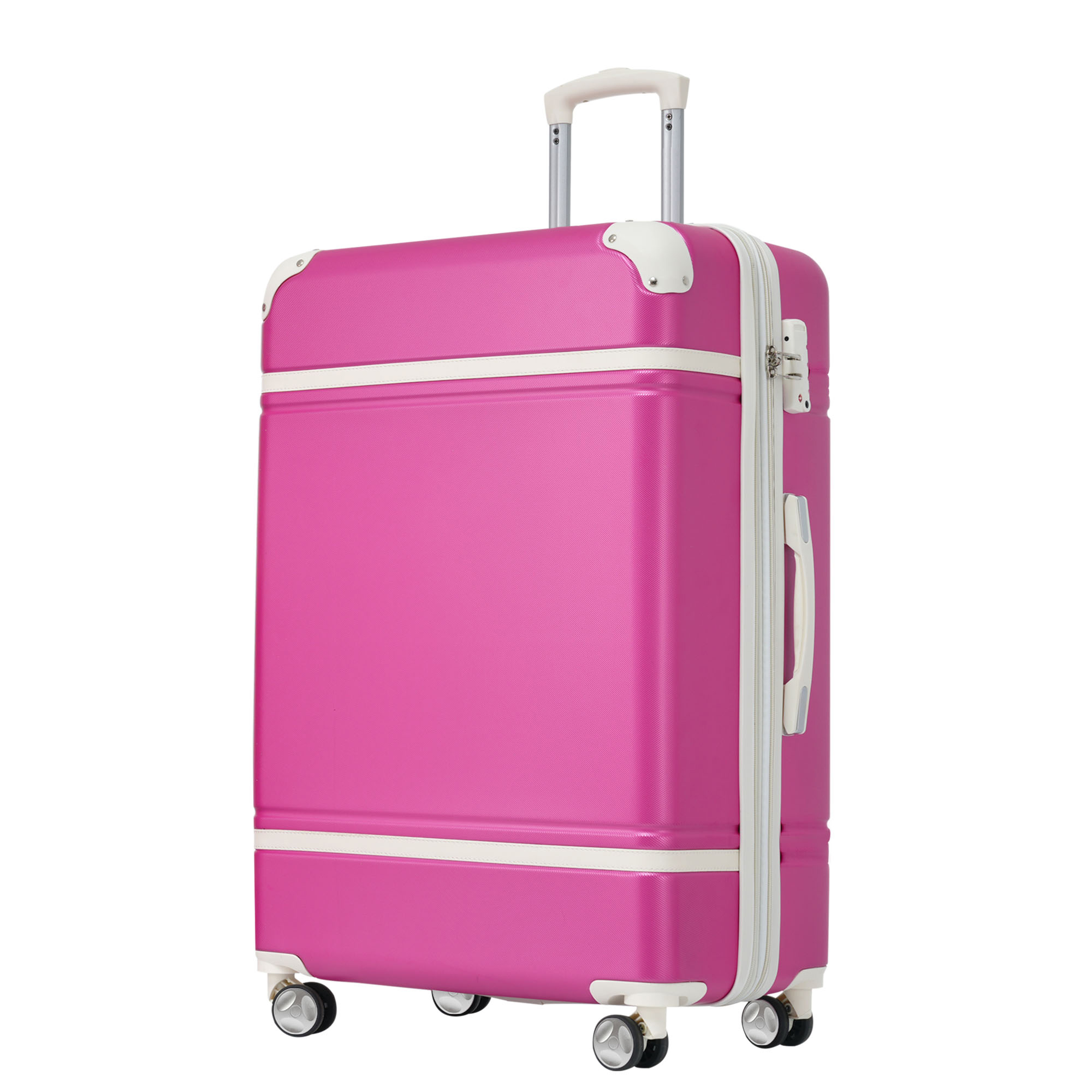 24 IN Luggage 1 Piece with TSA lock , Expandable Lightweight Suitcase Spinner Wheels, Vintage Luggage,Pink (Change to New sku:N732P171621H)