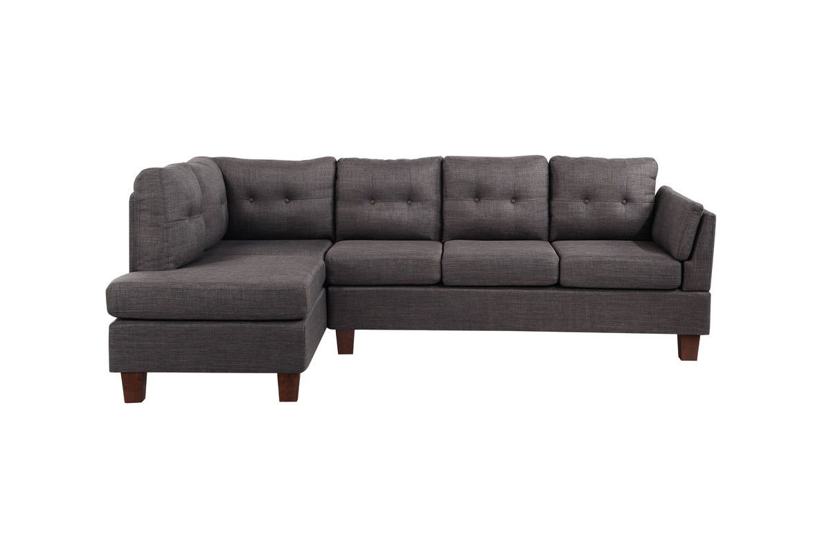 Dalia 97" Dark Gray Linen Modern Sectional Sofa with Left Facing Chaise