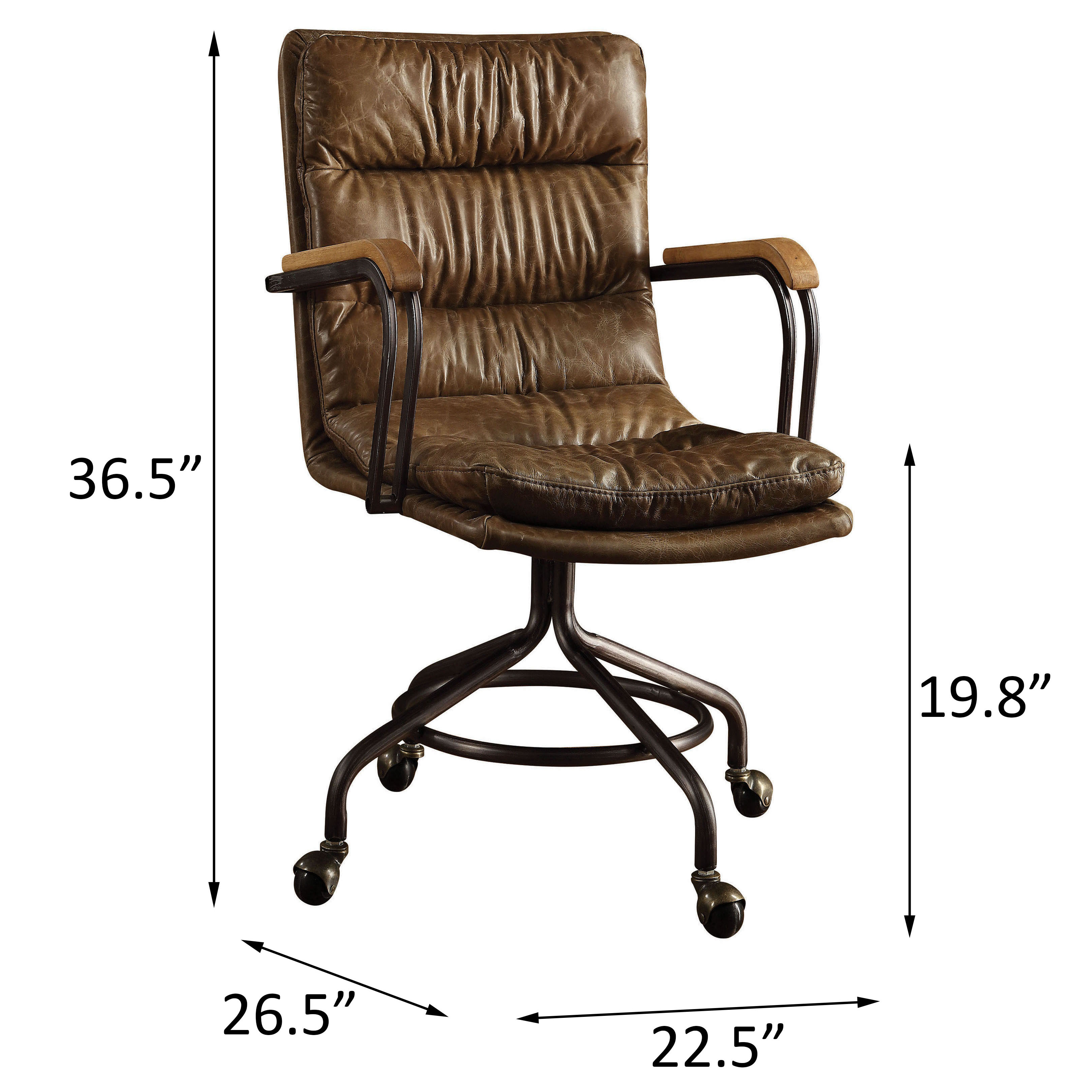 Vintage Whiskey Swivel Office Chair with Casters