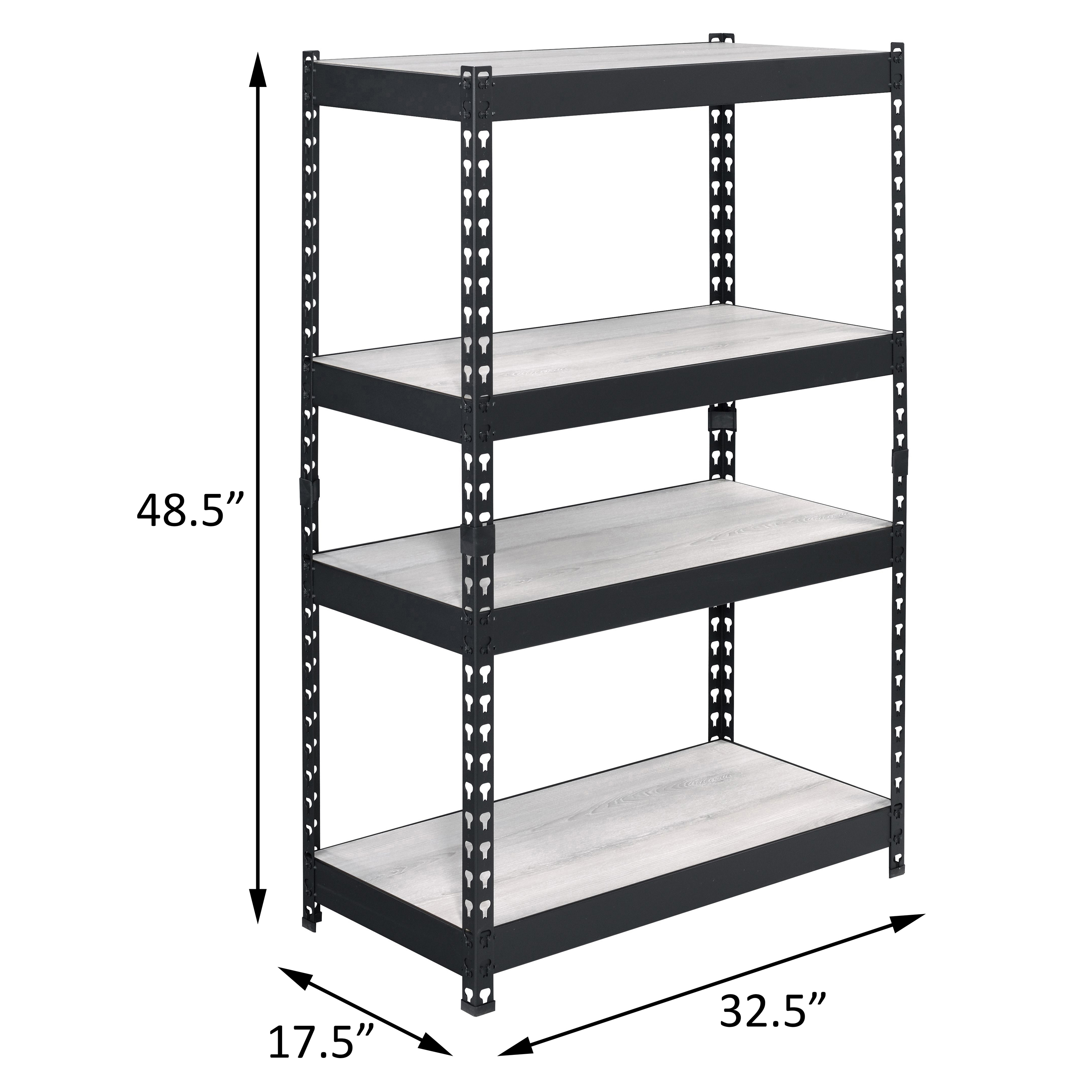 Natural and Black 4-tier Bookcase