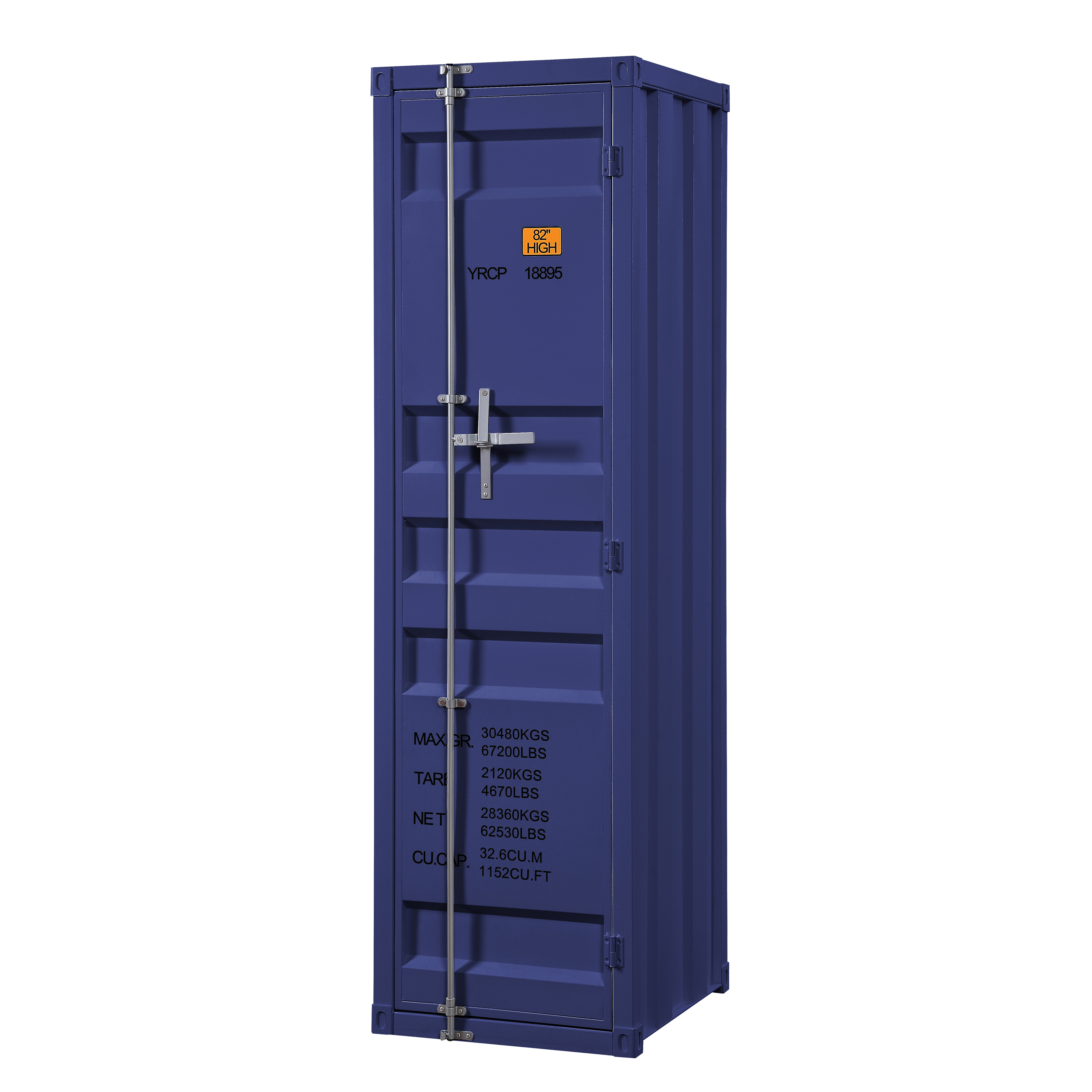 Blue Wardrobe with Full-length Container Lock