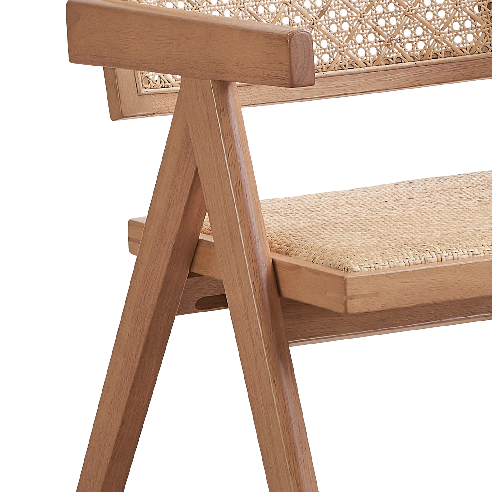 Beige and Natural Arm Chair (Set of 2)