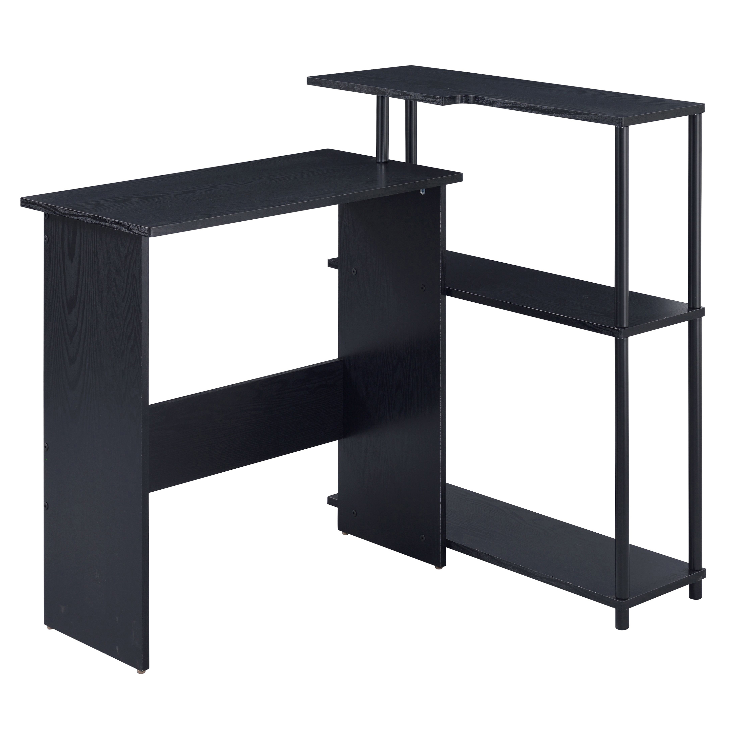 Black Office Desk with Bookshelf