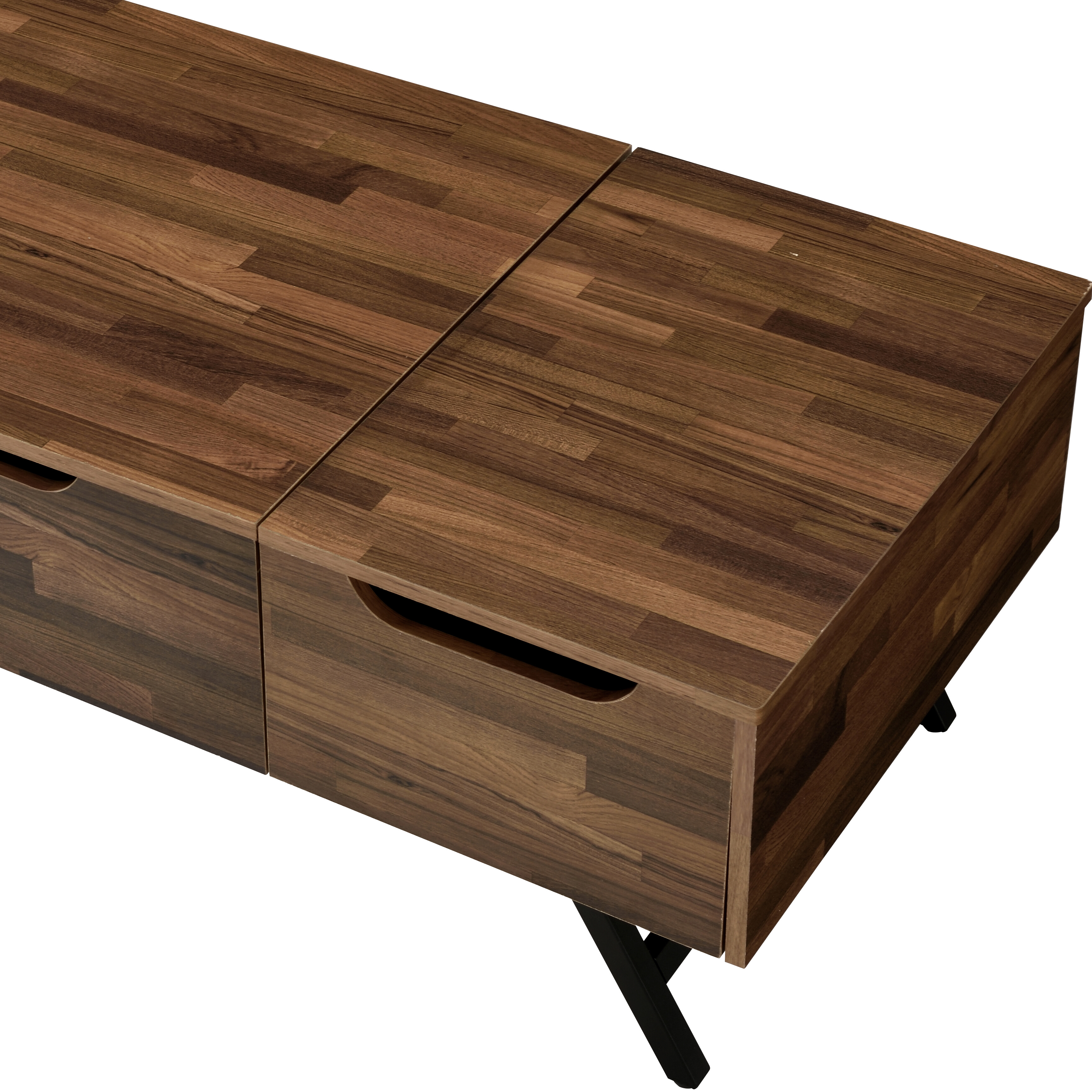 Walnut 1-Drawer Coffee Table with Lift Top