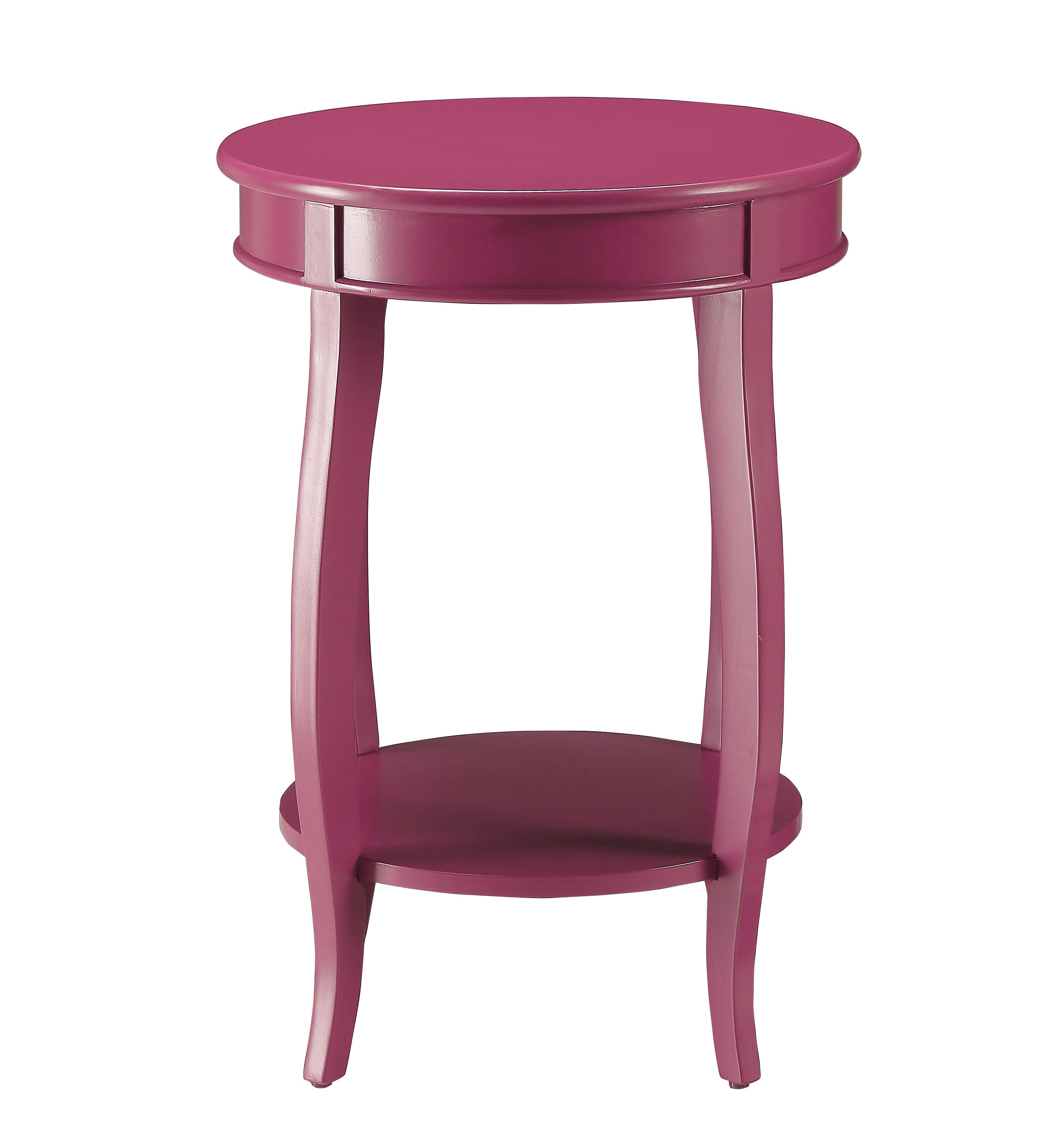 Purple Accent Table with Bottom Shelf