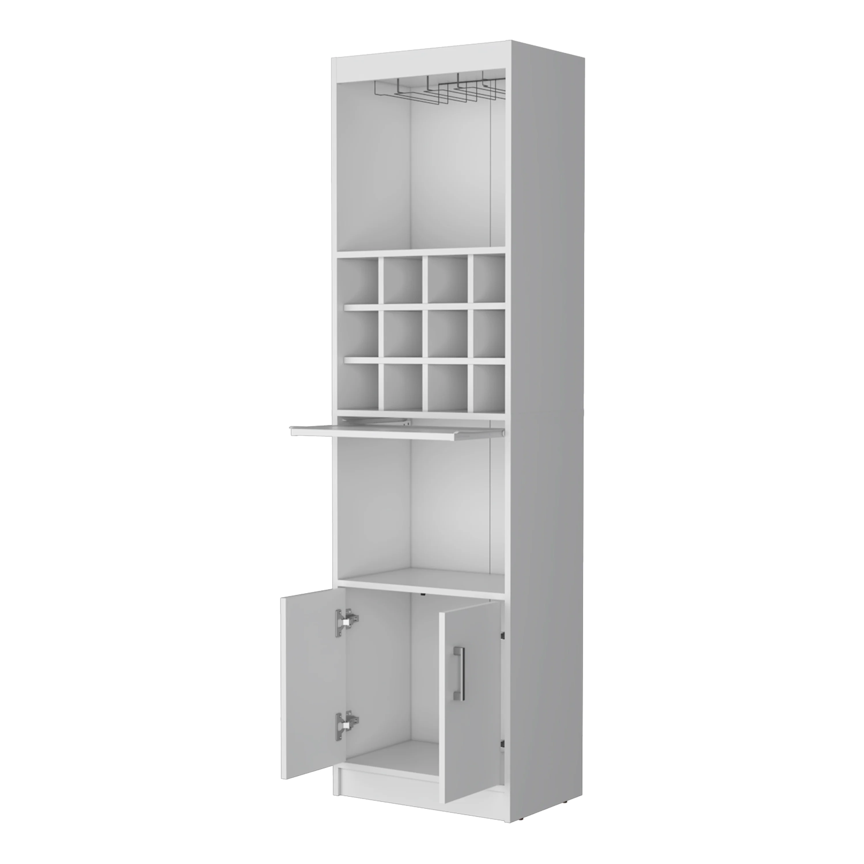 White Bar Cabinet with Wine Storage